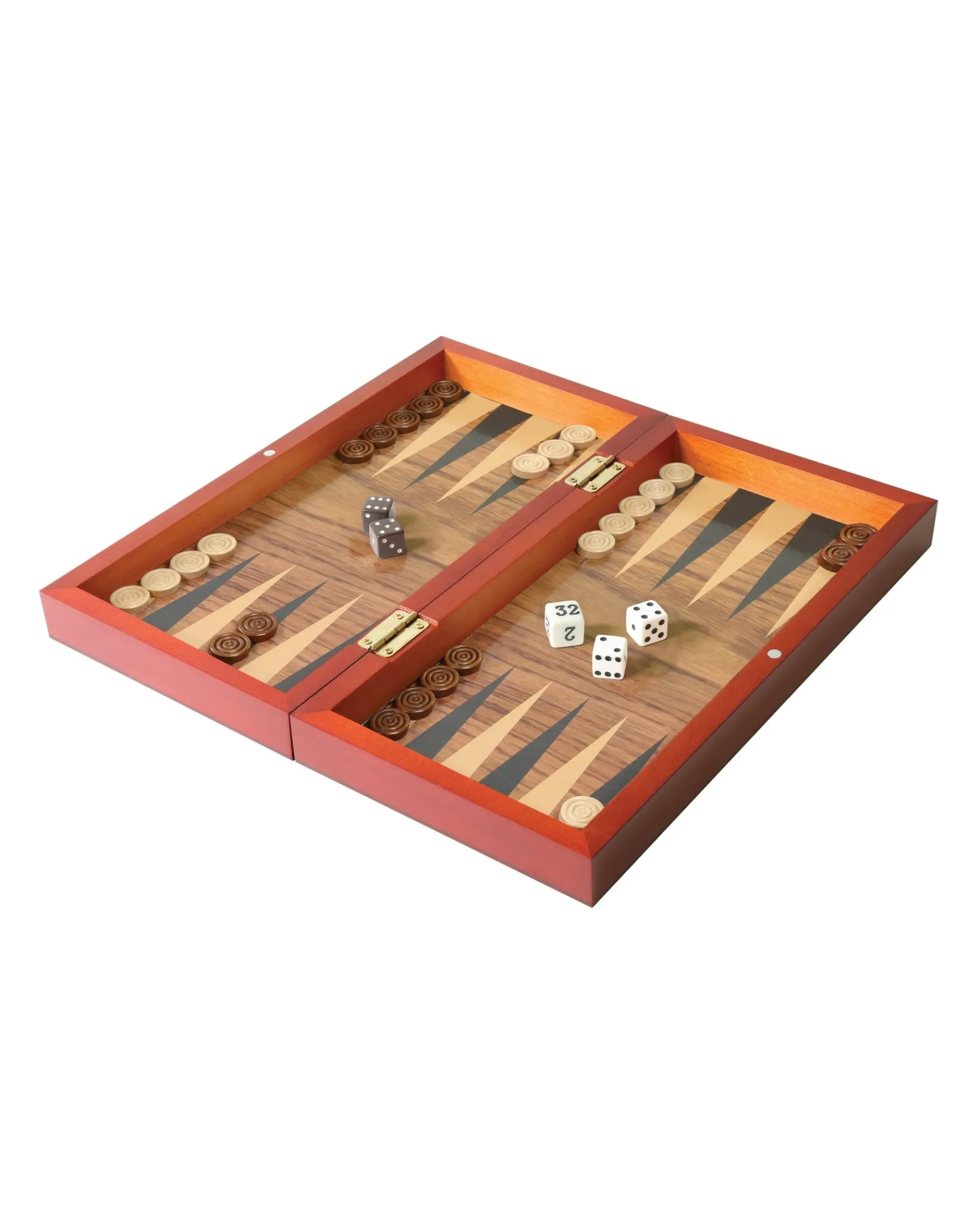 Ambassador Folding Wood Backgammon Set New