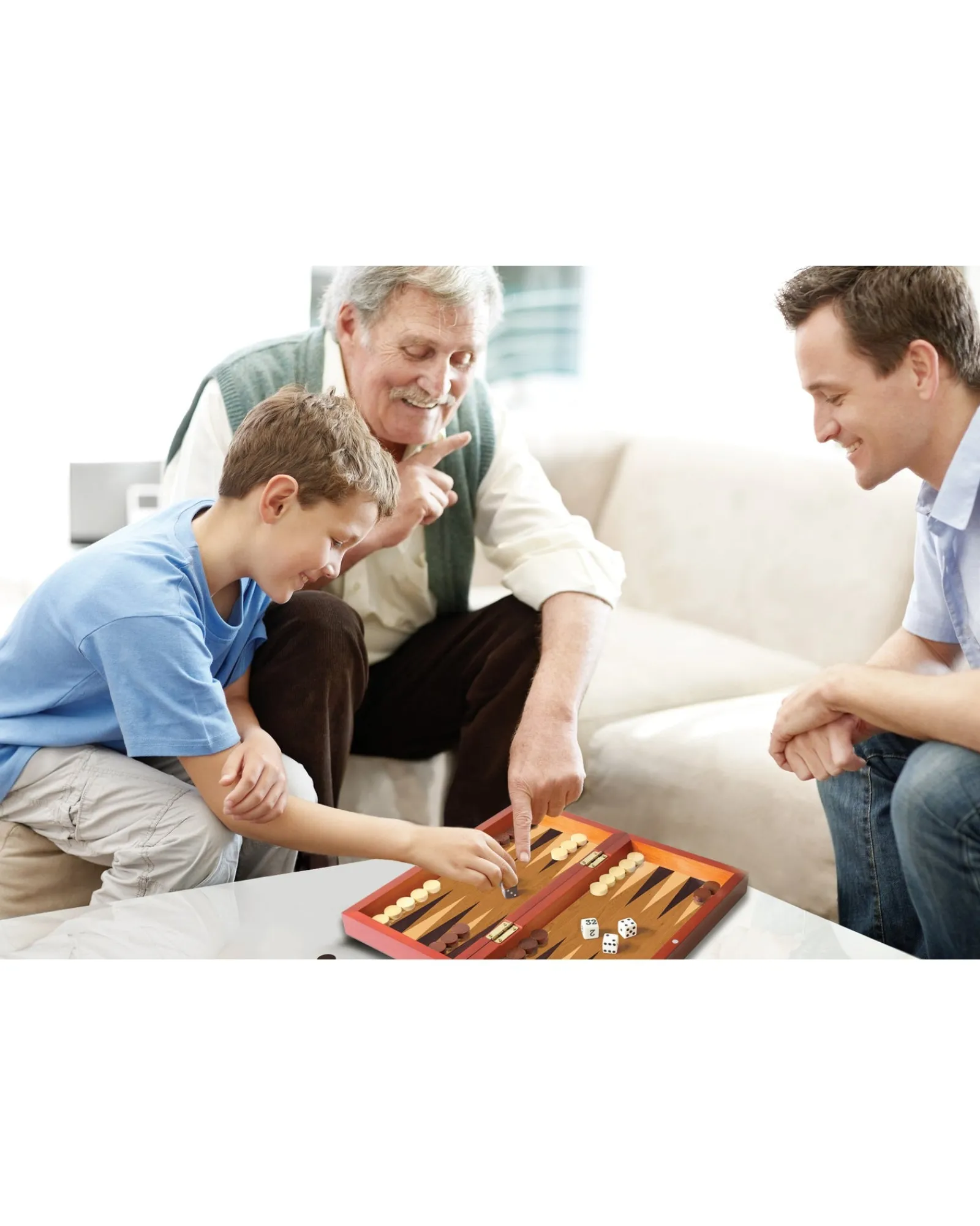 Ambassador Folding Wood Backgammon Set New
