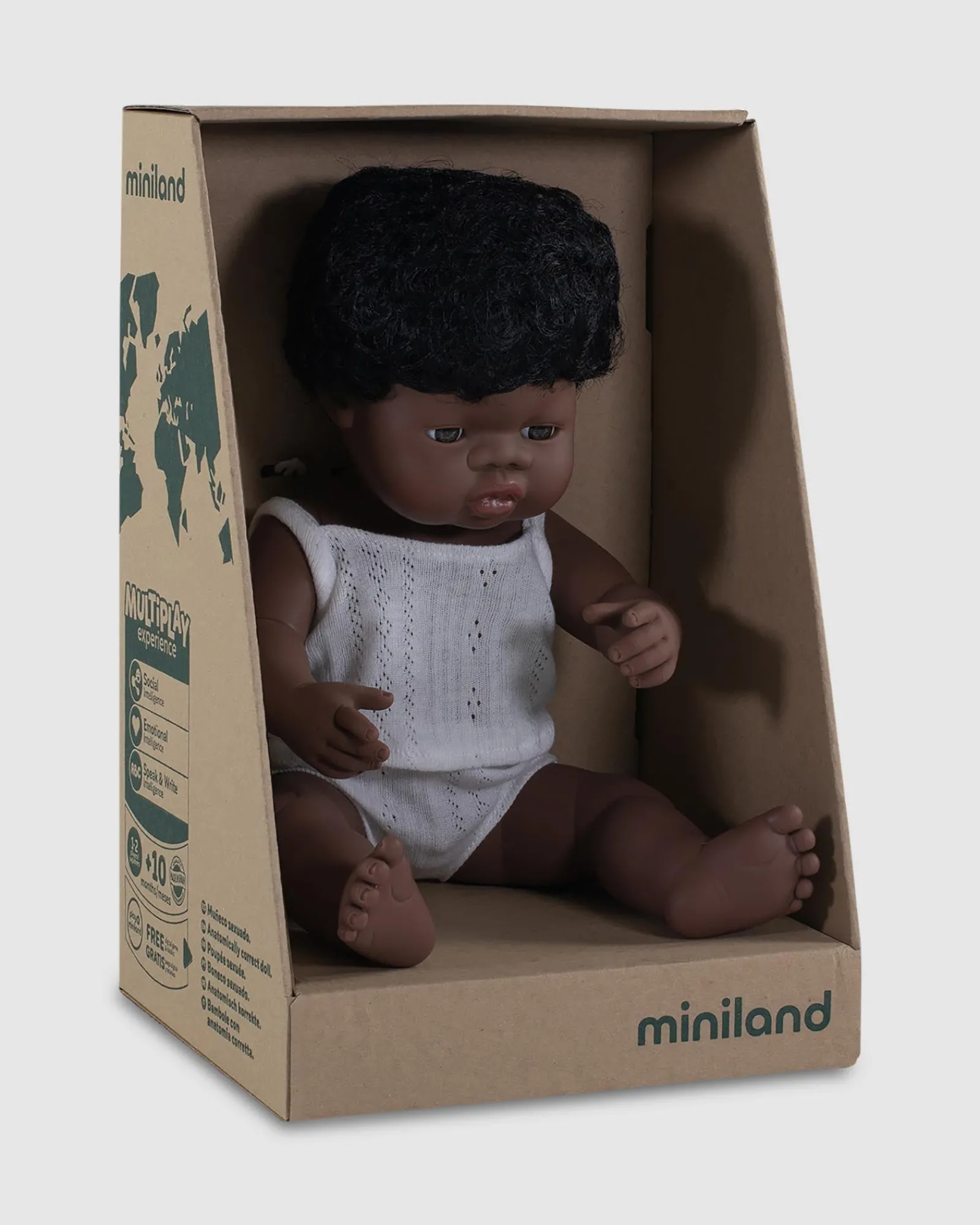 Miniland Anatomically Correct Baby Doll African Boy 38Cm Outlet