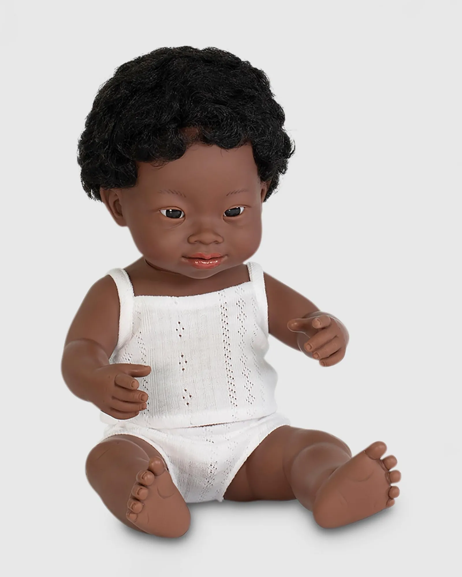 Miniland Anatomically Correct Baby Doll African Boy With Down Syndrome 38Cm Flash Sale