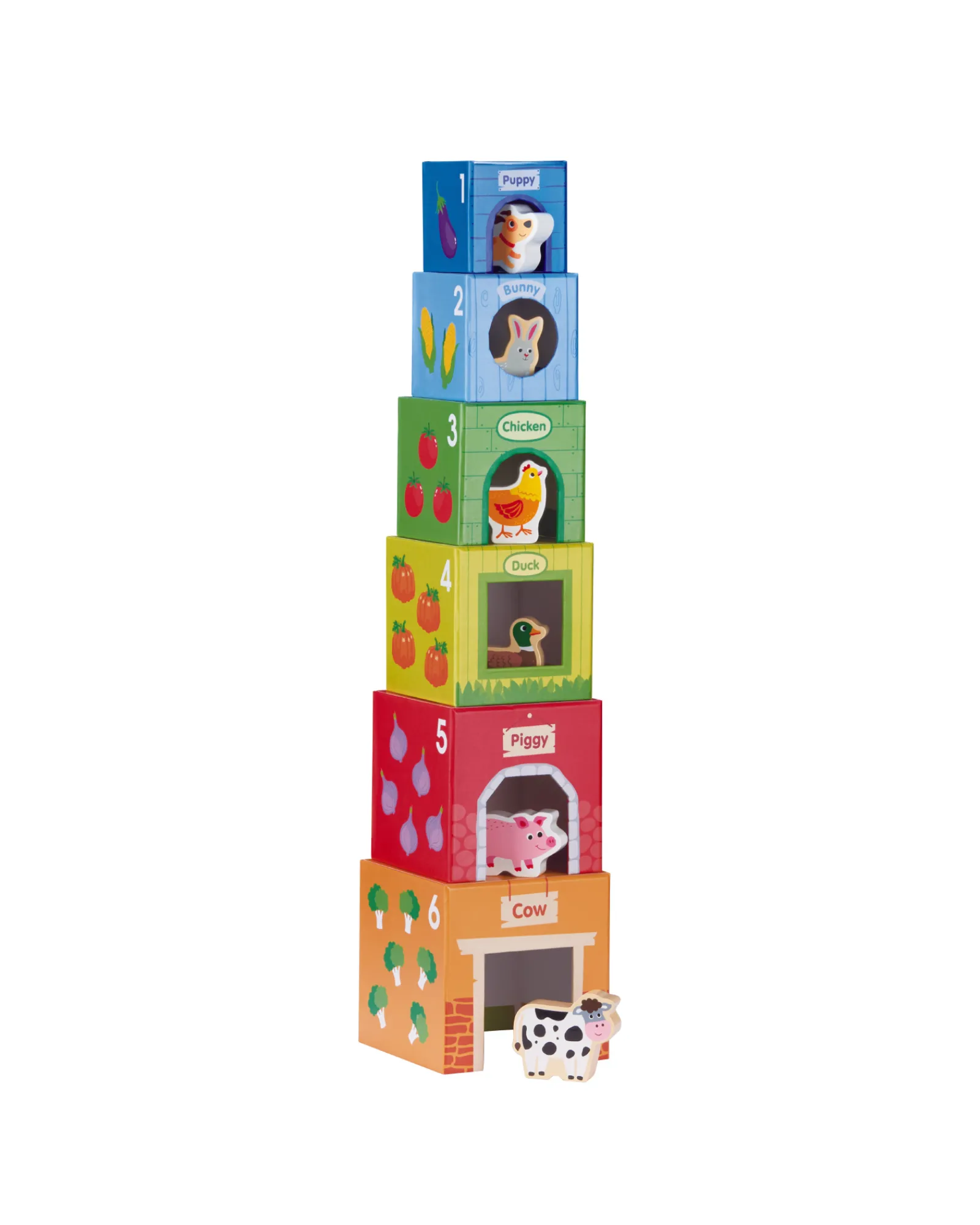 Bello Stacking Cubes 6 Farm Friends Sale
