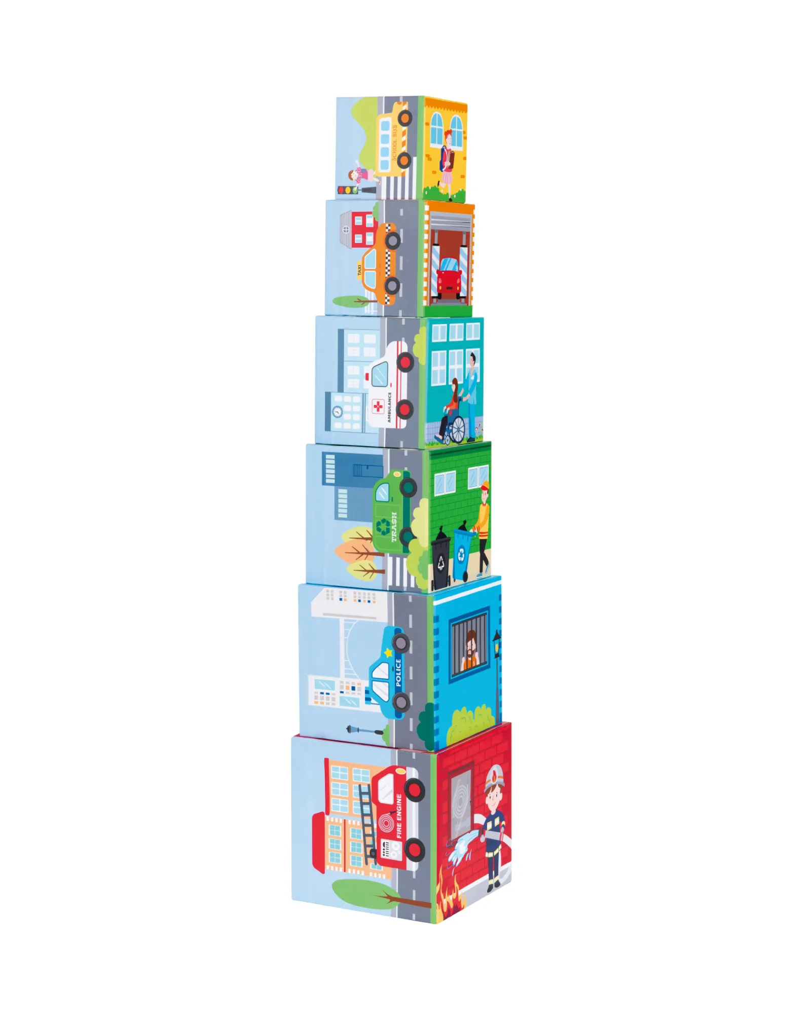 Bello Stacking Cubes With Vehicles Outlet