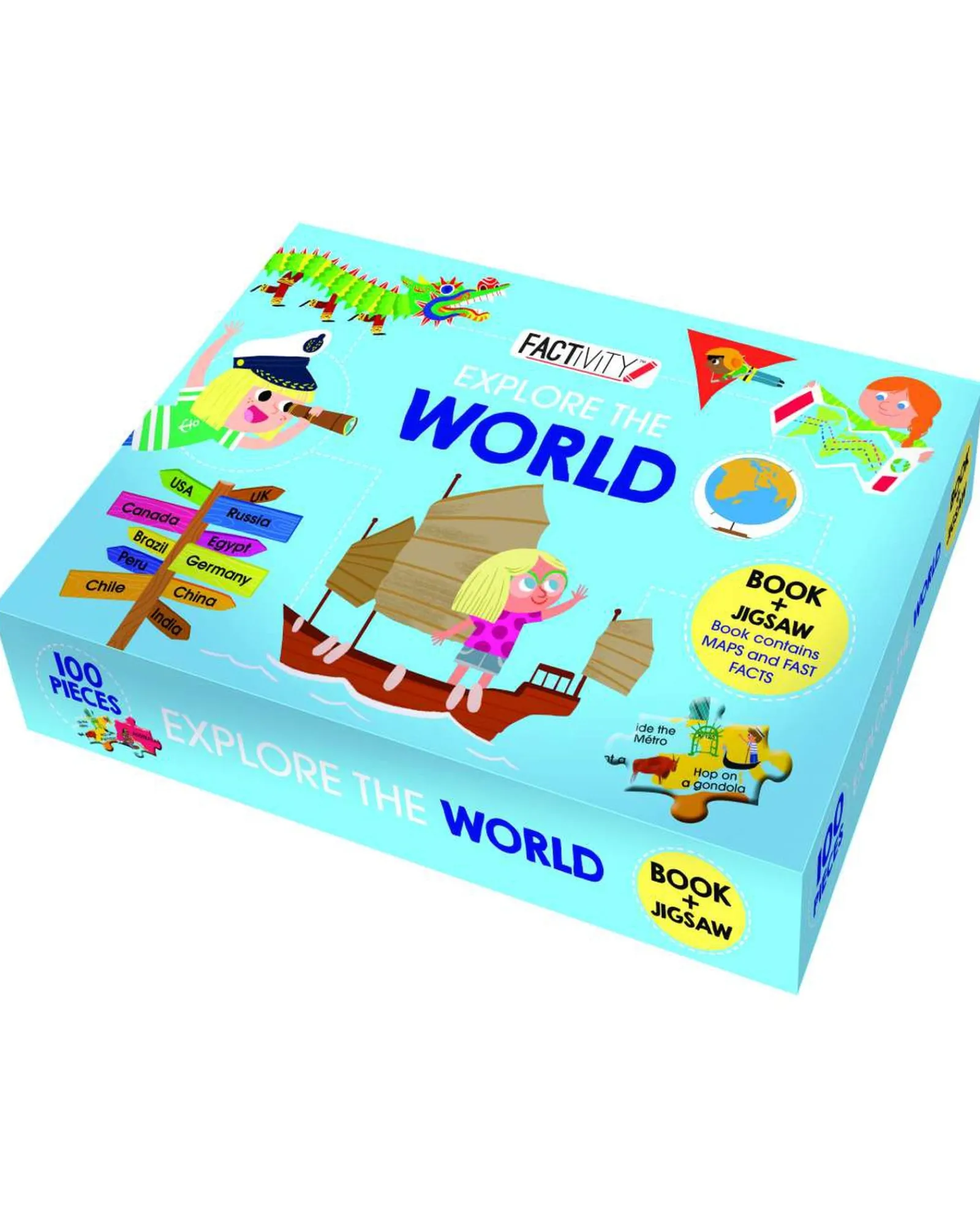 Lake Press Book And Jigsaw Factivity World Explorer Flash Sale