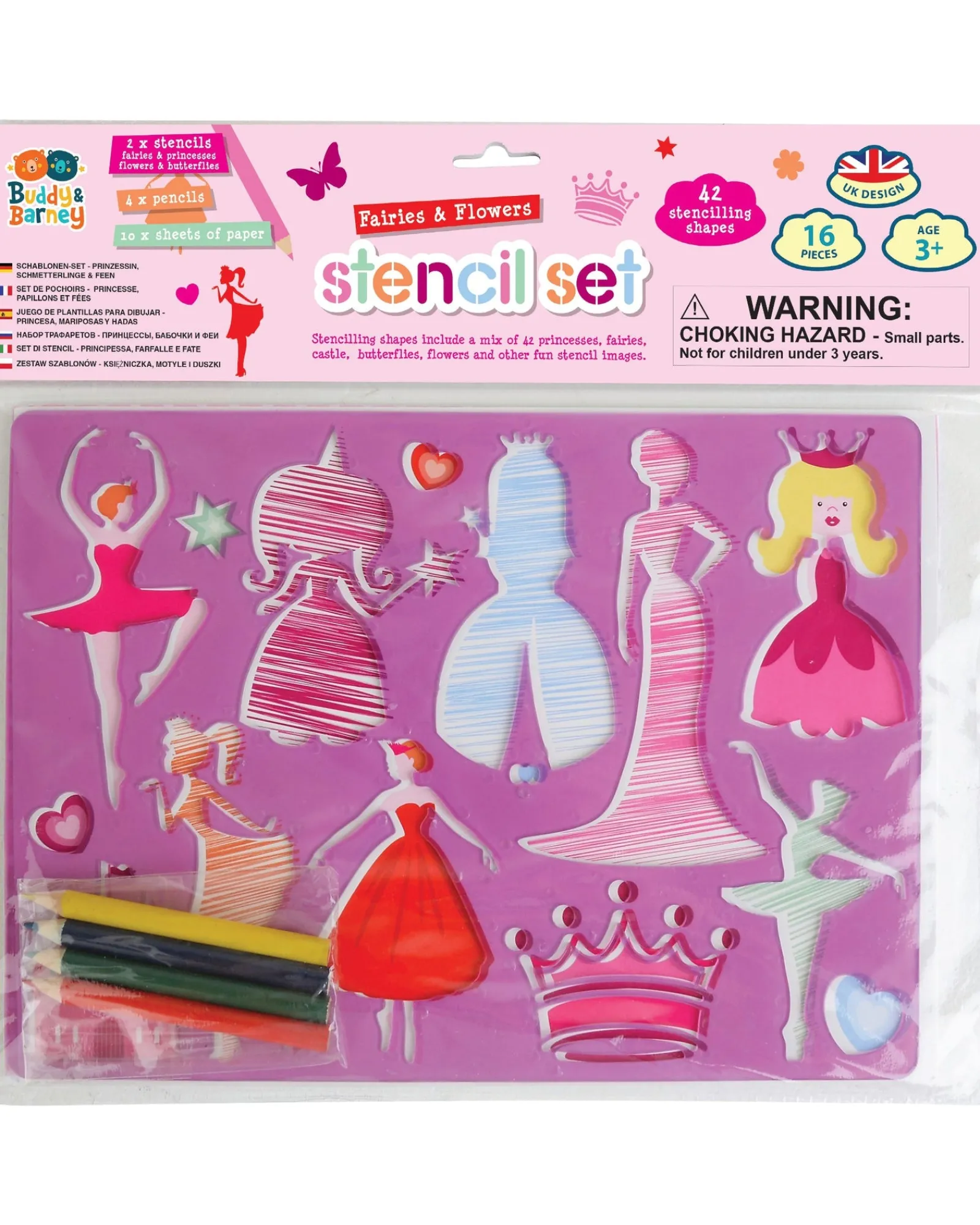 Buddy and Barney Stencil And Pencil Double Pack Fairies And Flowers Sale