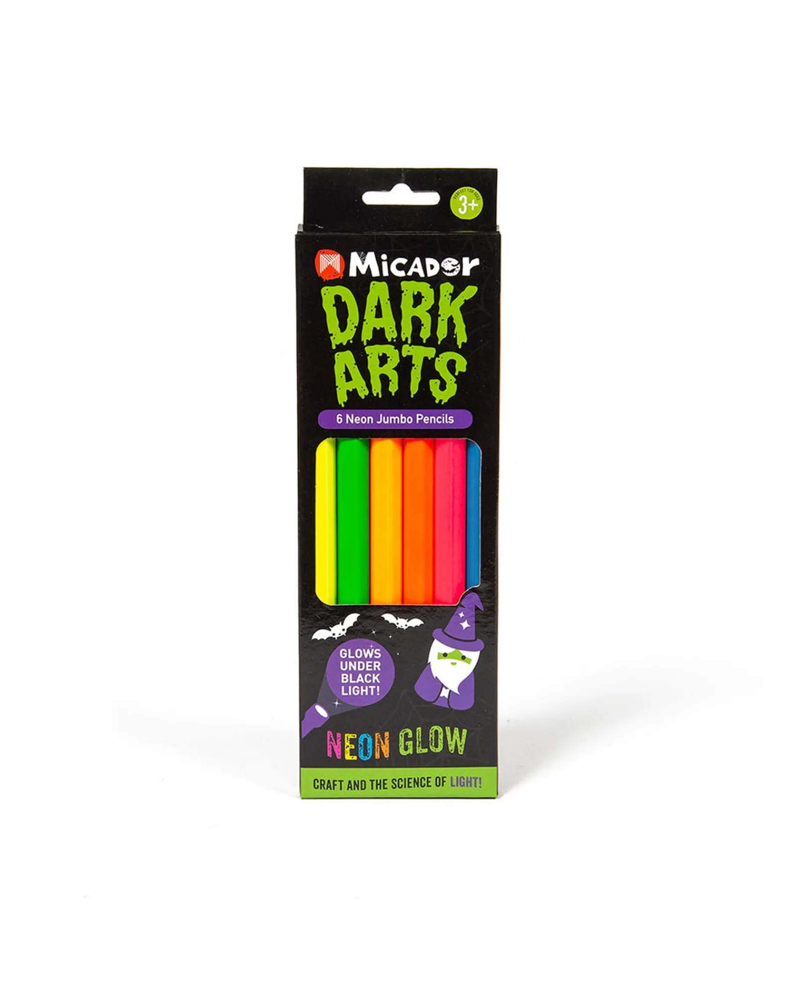 Dark Arts Neon Jumbo Pencils Pack 6 Fsc 100% Outlet