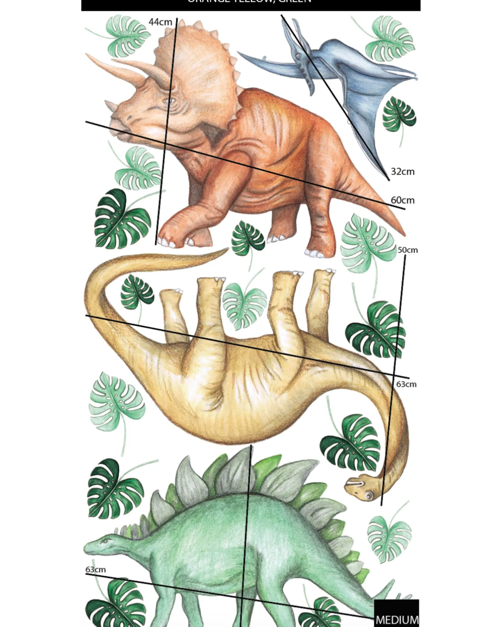 Polka Prints Dinosaurs Wall Decals Store