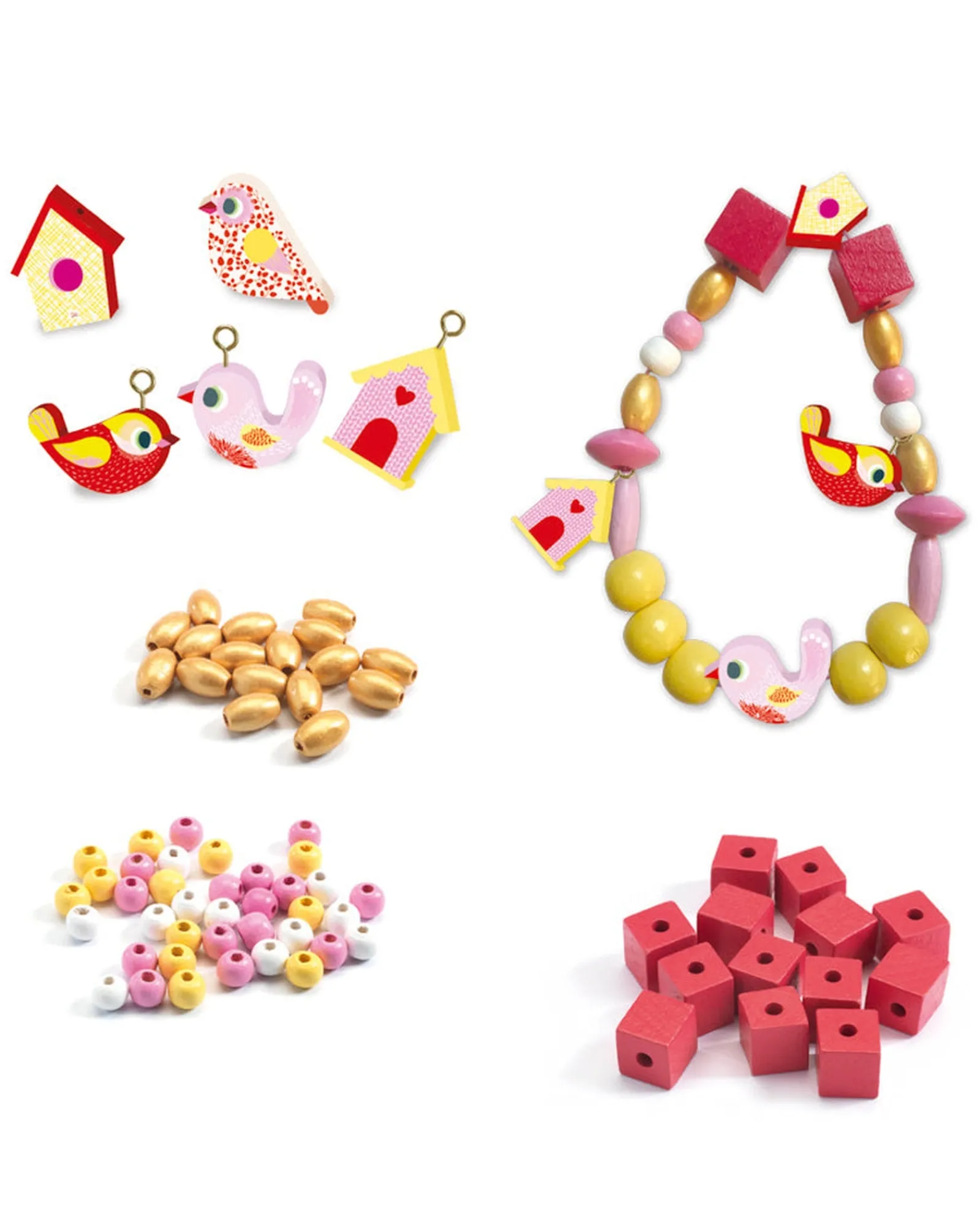 Djeco Birds Wooden Beads Clearance