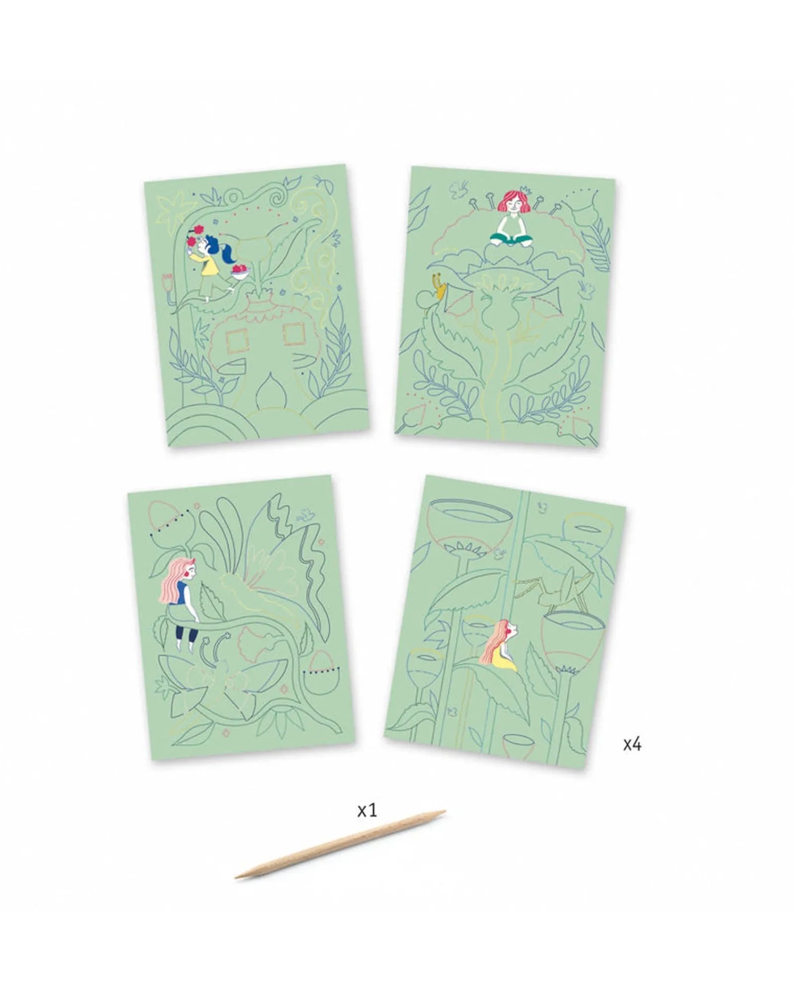Djeco Fantasy Garden Scratch Cards Hot