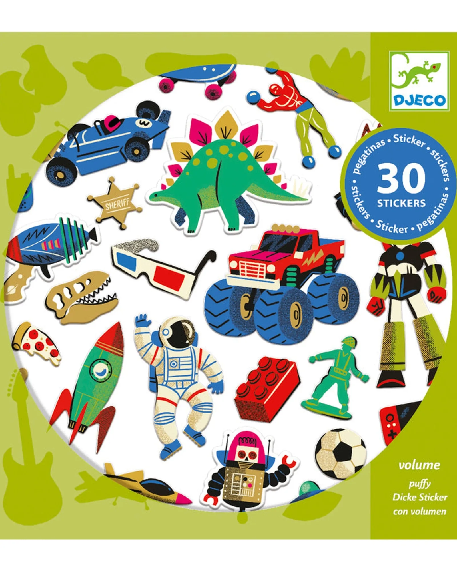 Djeco 30Pc Retro Toys Stickers Clearance
