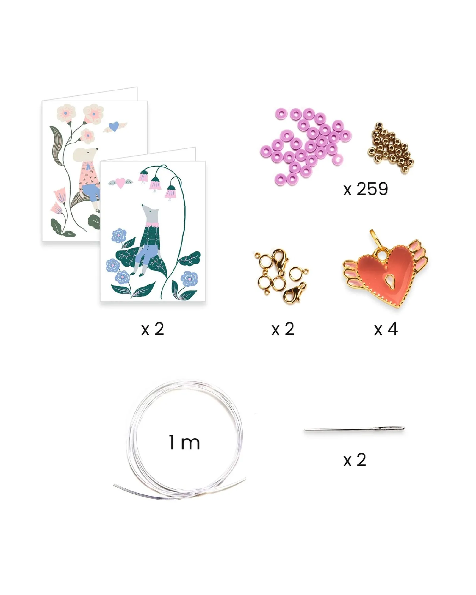 Djeco You And Me Beads Heart Heishi New