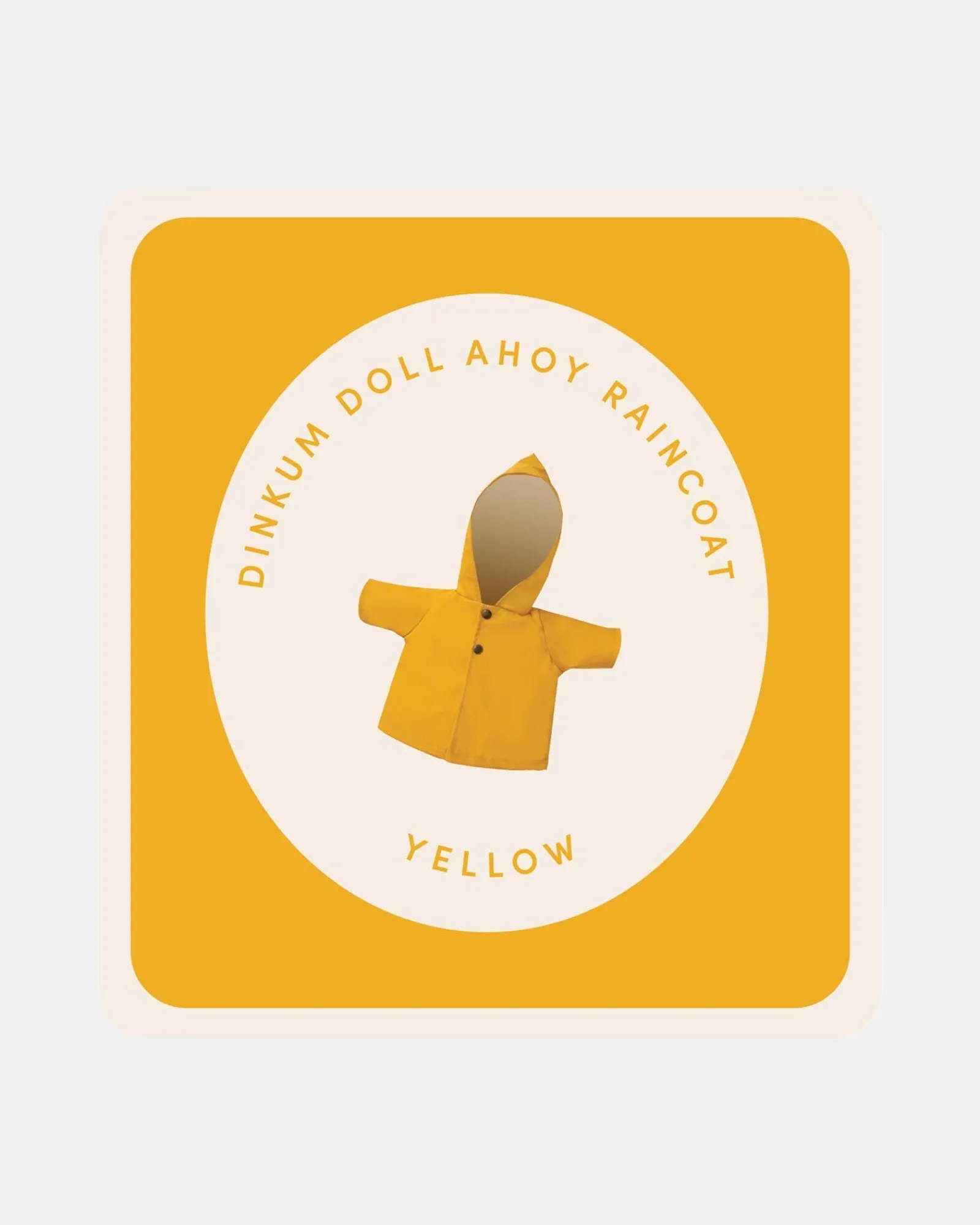 Olli Ella Doll Apparel Dinkum Doll Clothing Ahoy Raincoat Yellow Hot