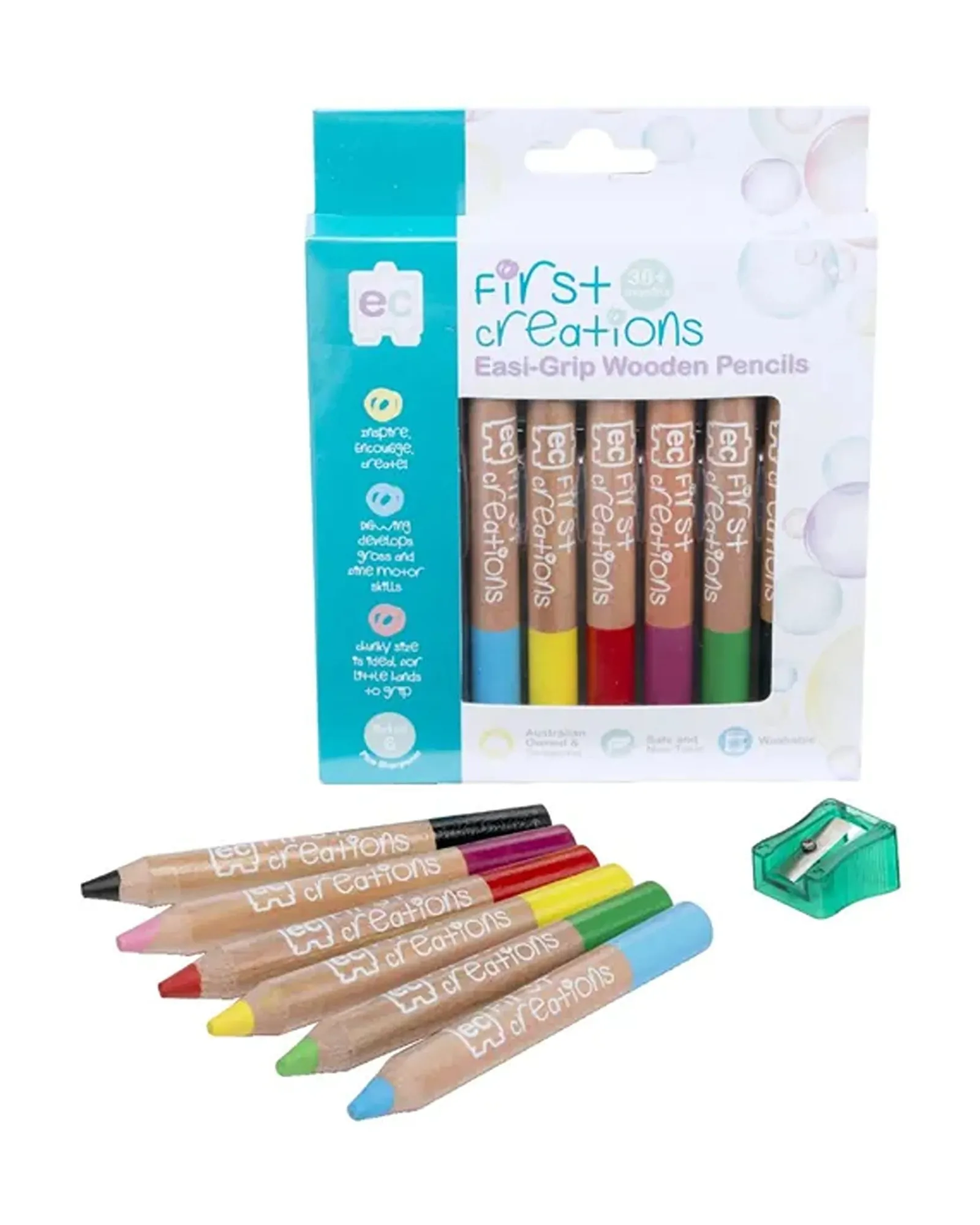First Creations Easi Grip Chunky Pencils 6Pk Flash Sale