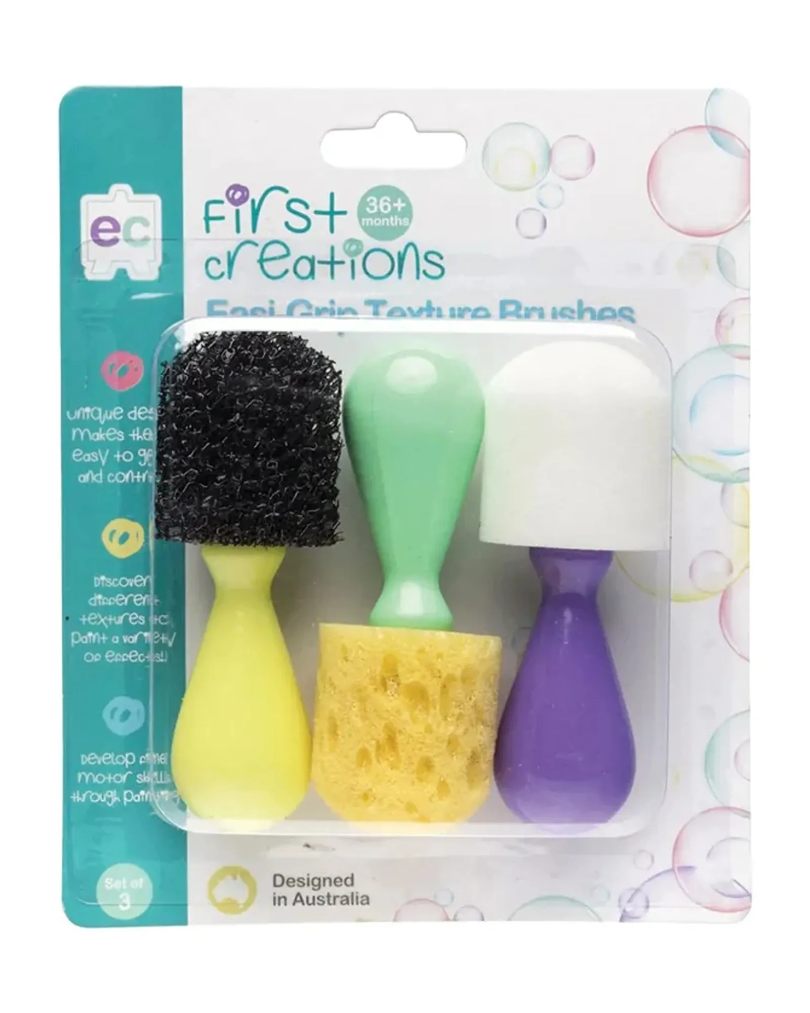 First Creations Easi Grip Texture Brushes 3Pk Discount