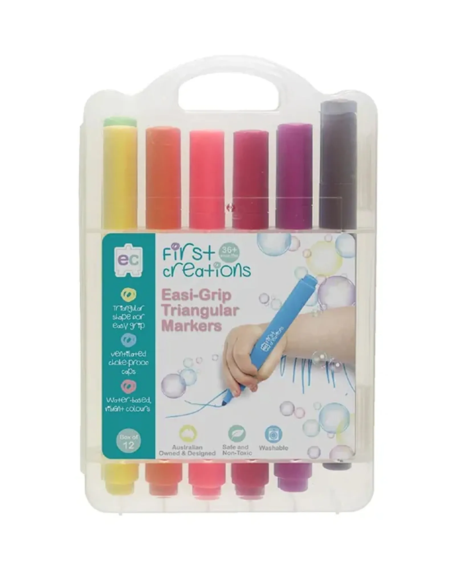 First Creations Easi Grip Triangular Markers 12Pk Cheap