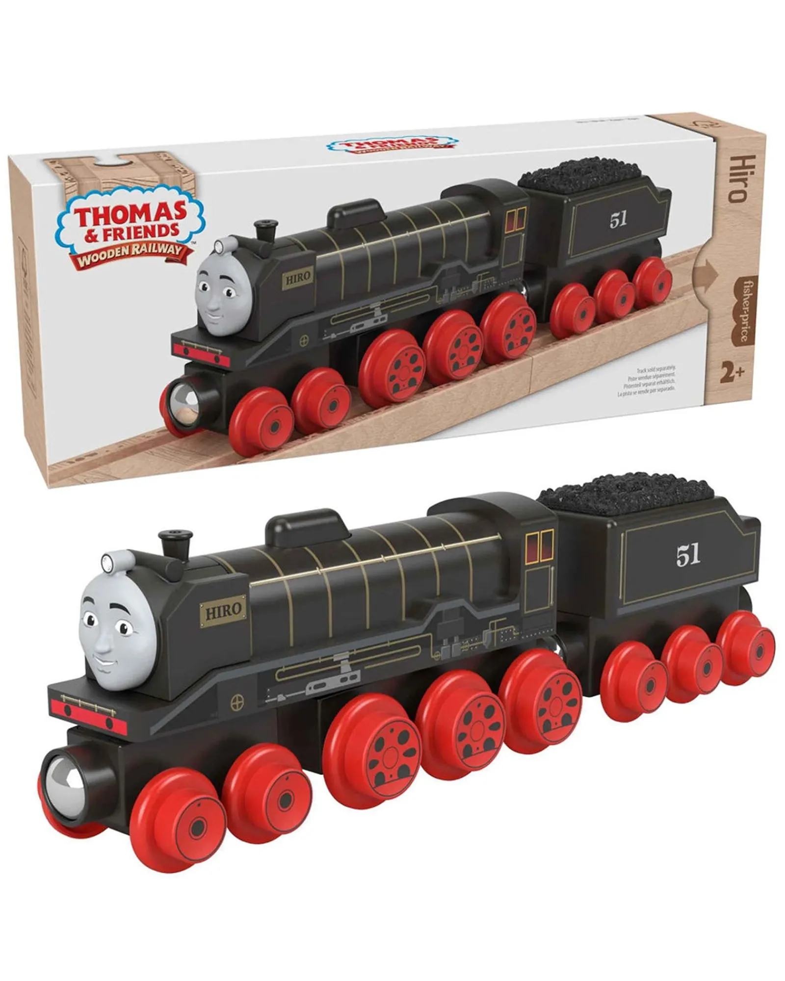 Thomas and Friends Fisher Price Wooden Railway Hiro Engine And Coal Car Best