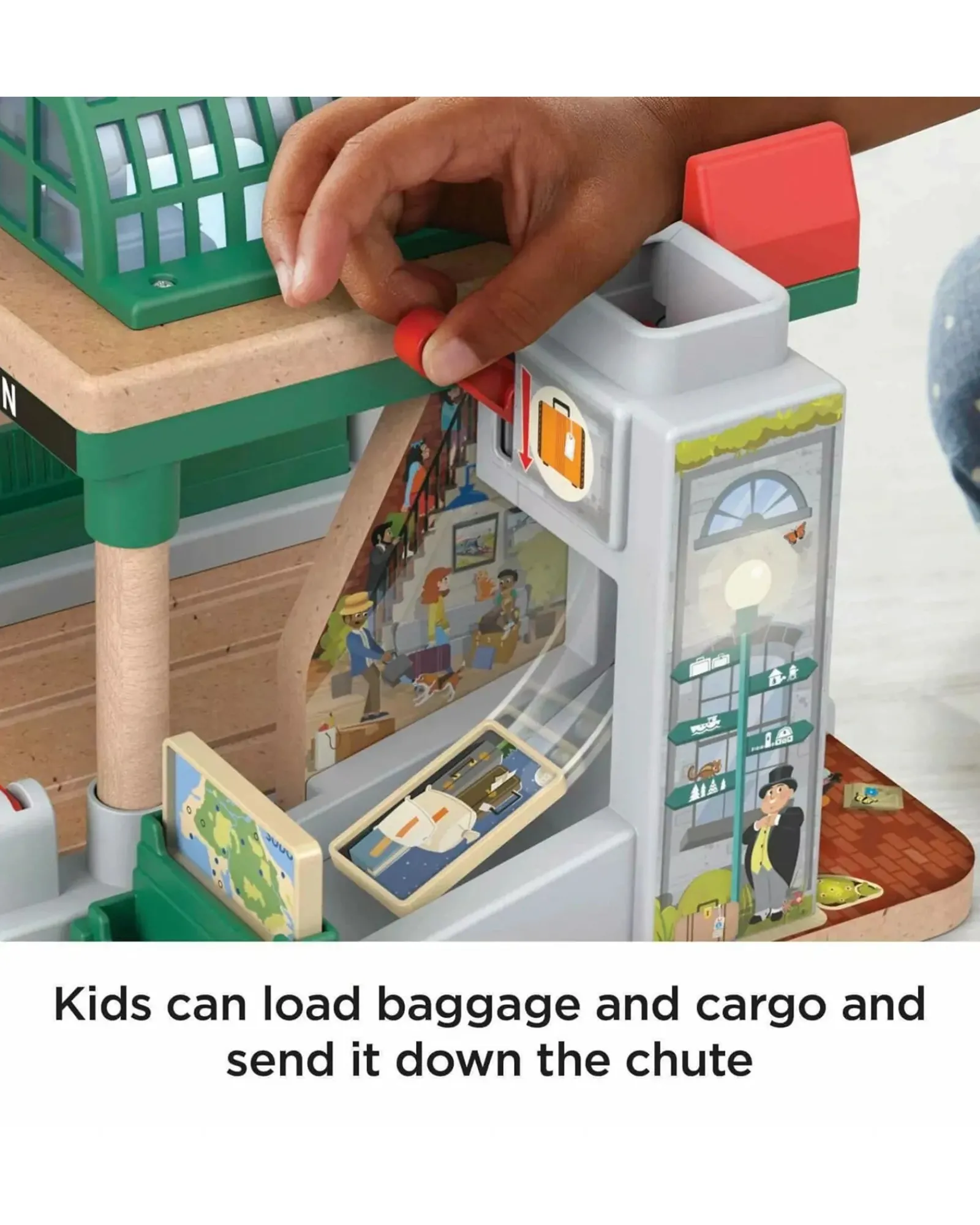 Thomas and Friends Fisher Price Wooden Railway Knapford Station Passenger Pickup Playset Store