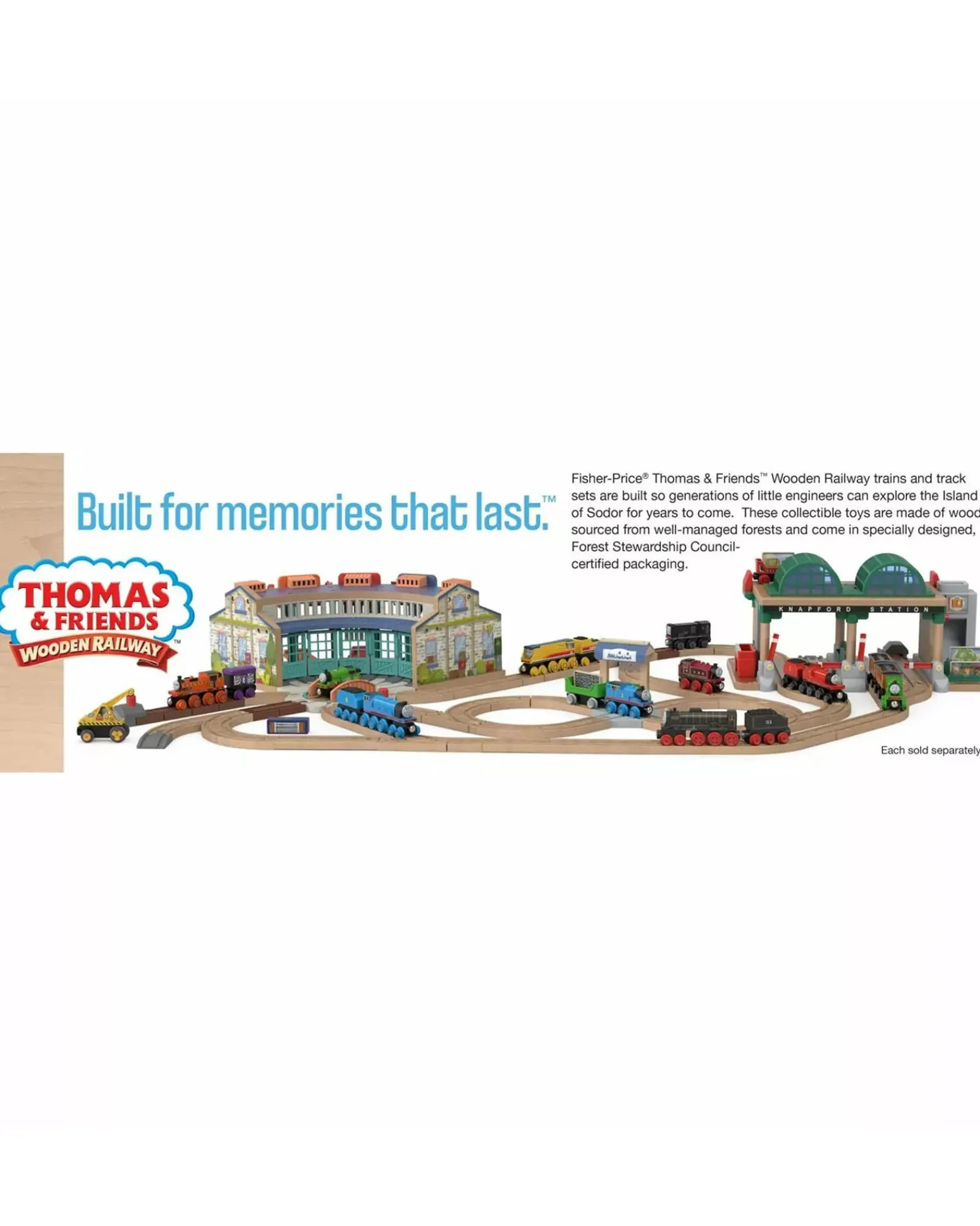 Thomas and Friends Fisher Price Wooden Railway Knapford Station Passenger Pickup Playset Store