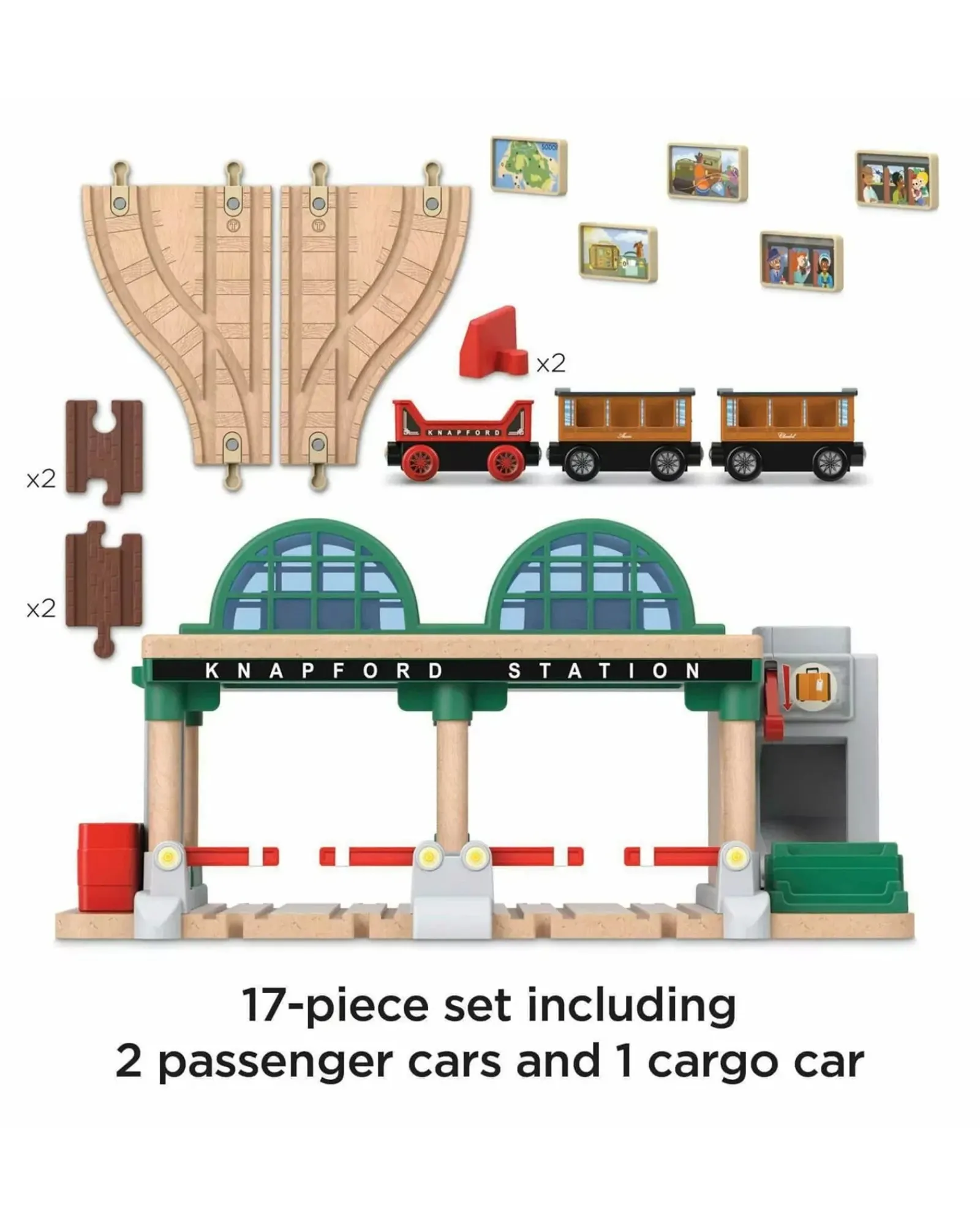 Thomas and Friends Fisher Price Wooden Railway Knapford Station Passenger Pickup Playset Store
