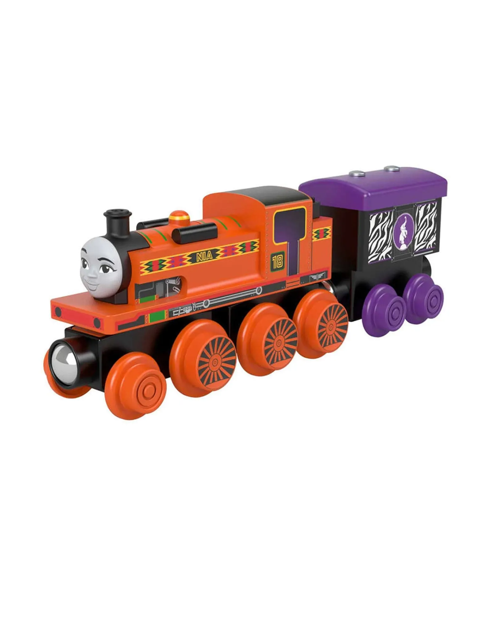 Thomas and Friends Fisher Price Wooden Railway Nia Engine And Cargo Car New
