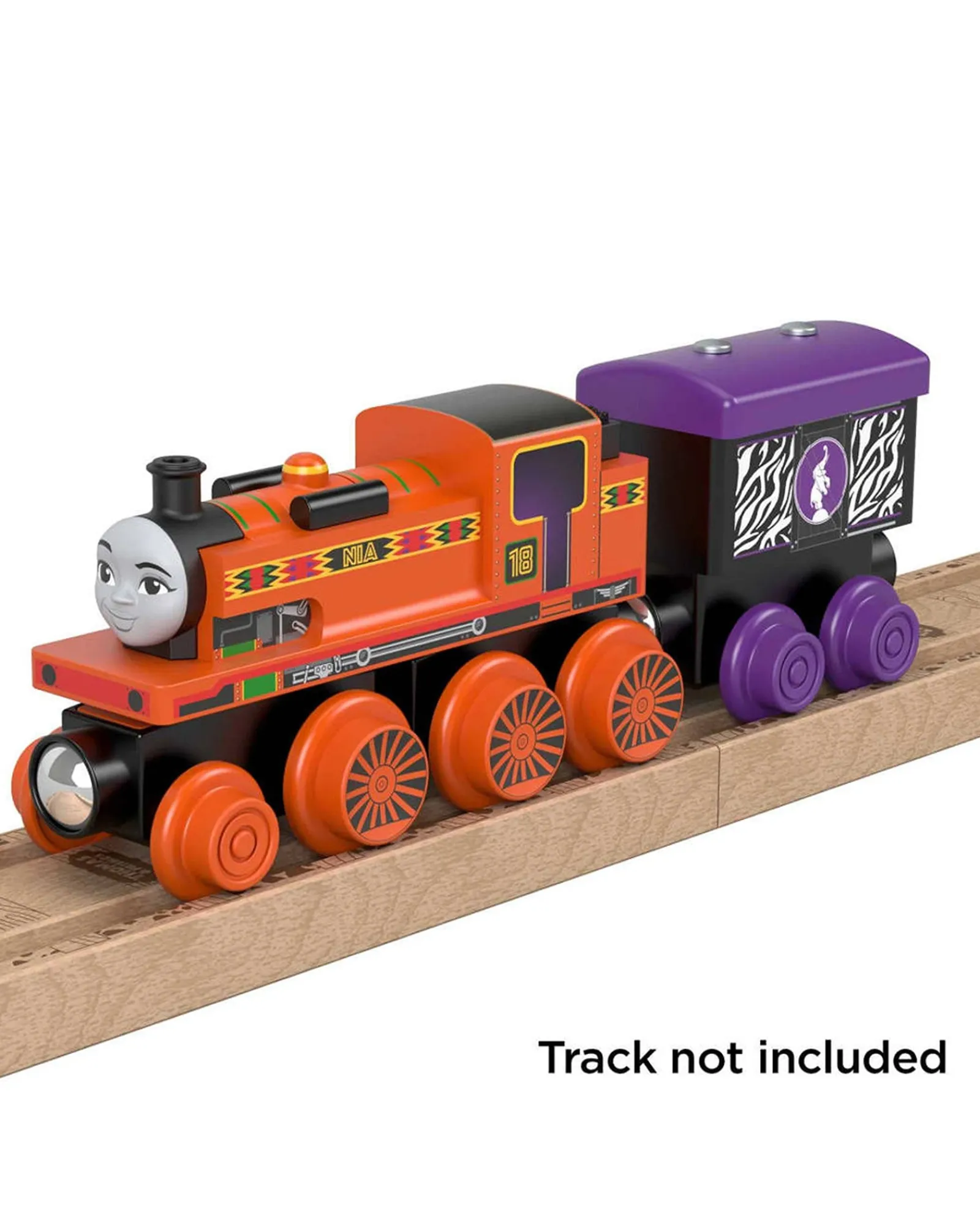 Thomas and Friends Fisher Price Wooden Railway Nia Engine And Cargo Car New
