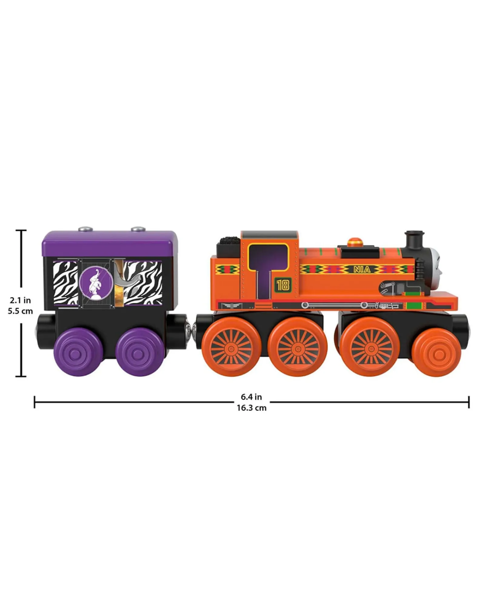 Thomas and Friends Fisher Price Wooden Railway Nia Engine And Cargo Car New