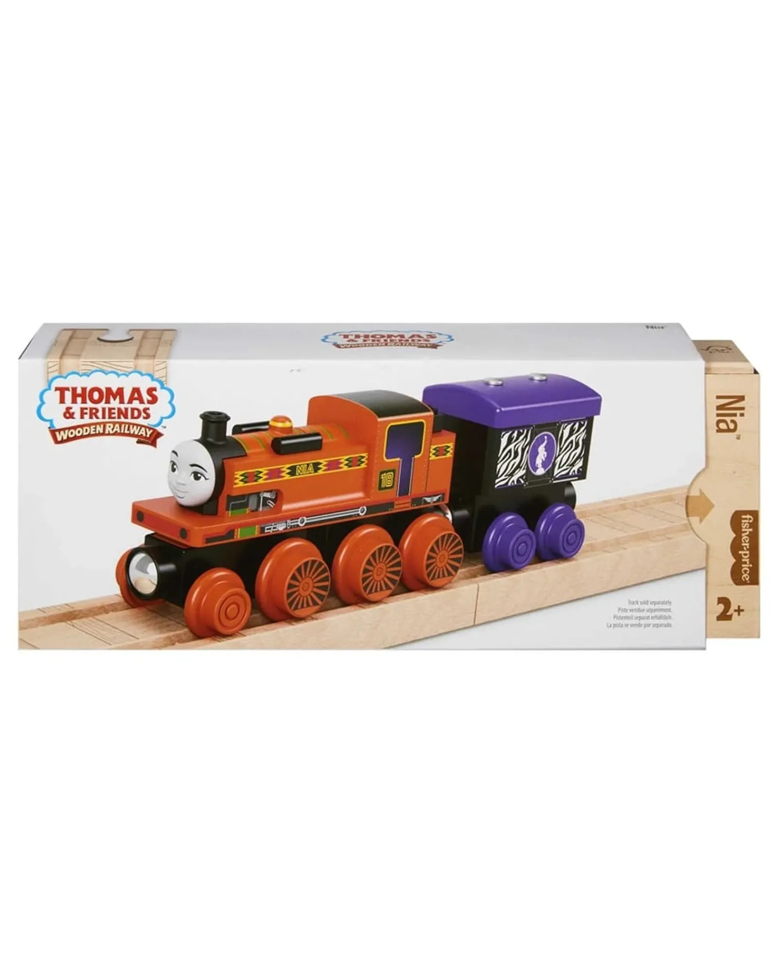 Thomas and Friends Fisher Price Wooden Railway Nia Engine And Cargo Car New