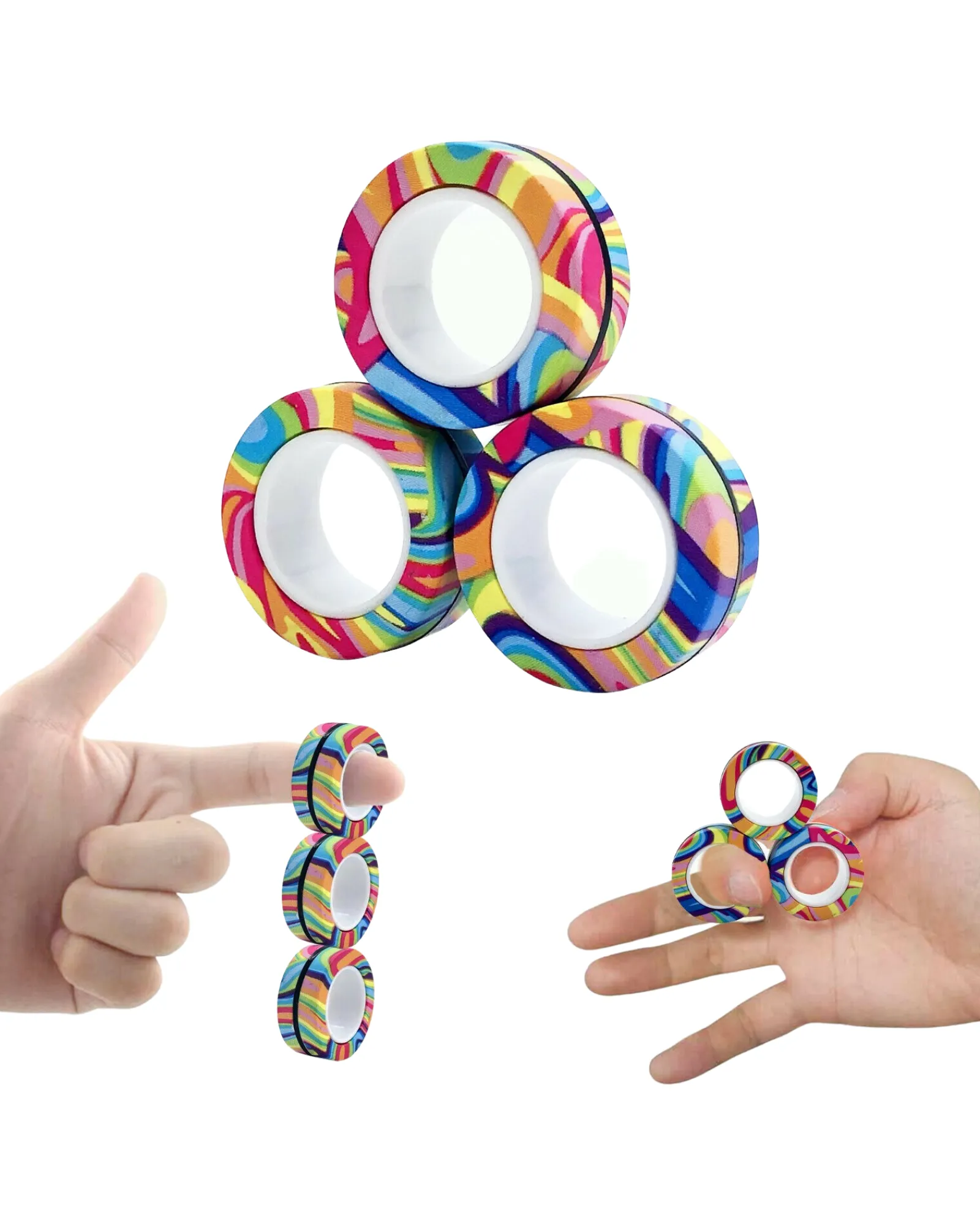 Fizz Fun Magnetic Rings Multi Colour 3 Assorted Sale