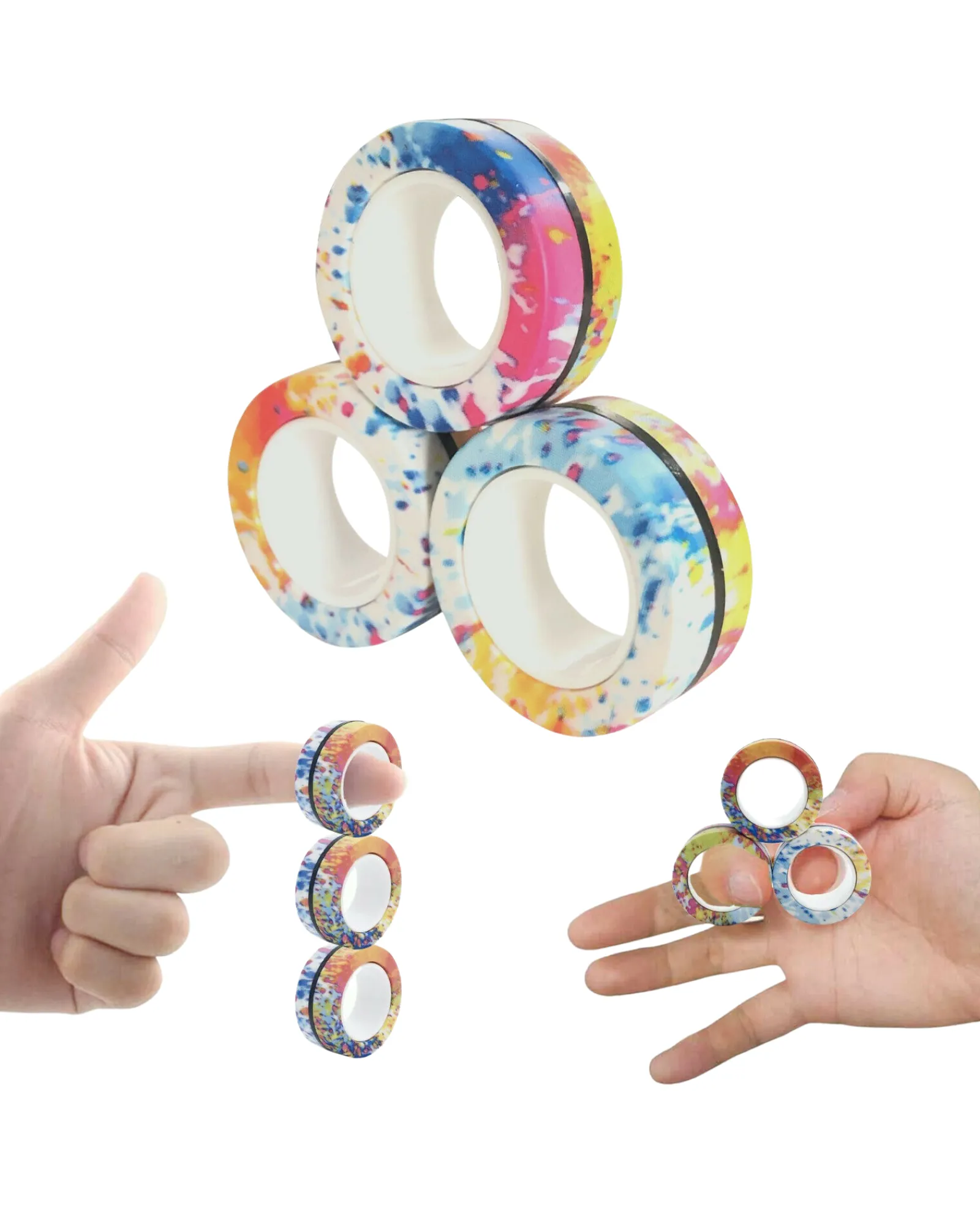 Fizz Fun Magnetic Rings Multi Colour 3 Assorted Sale