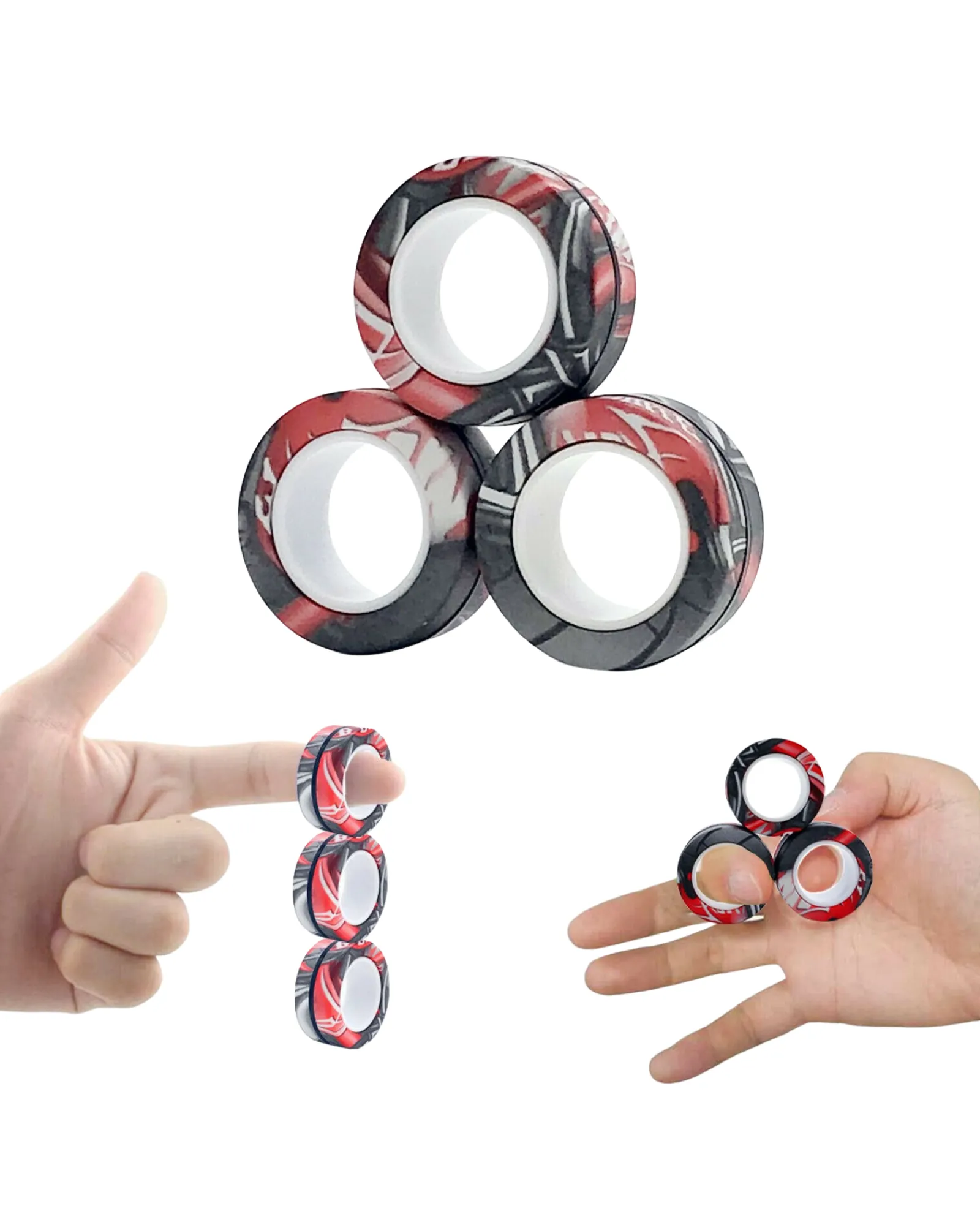 Fizz Fun Magnetic Rings Multi Colour 3 Assorted Sale