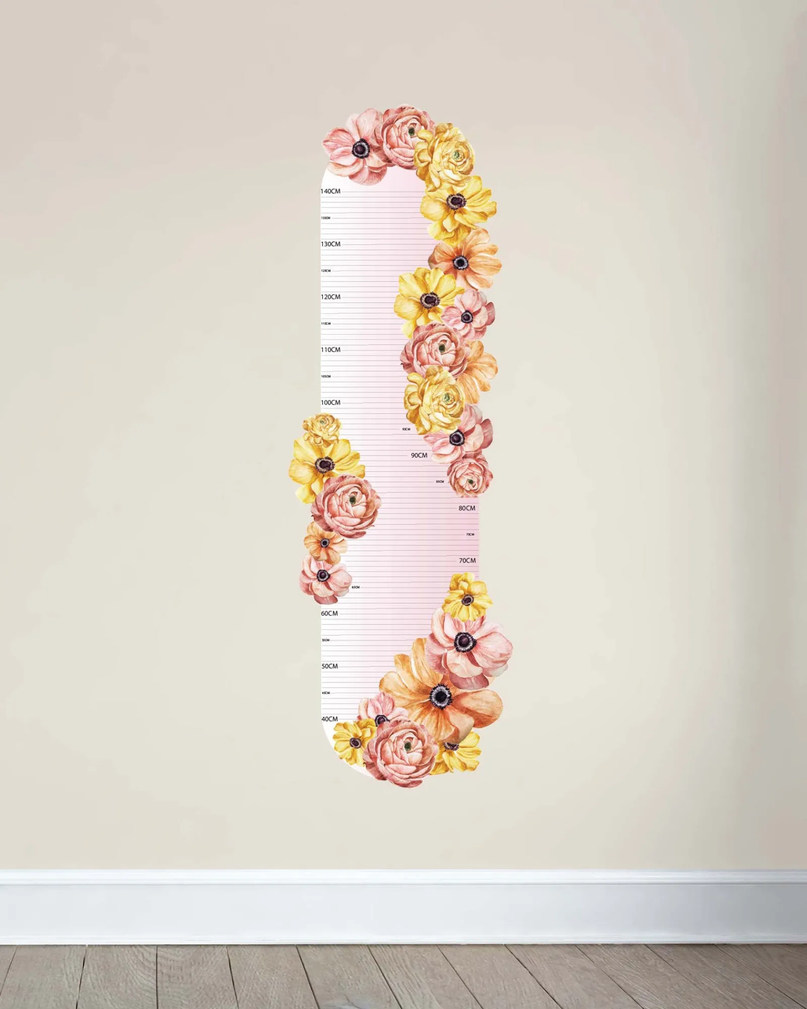 Polka Prints Floral Height Chart Best Sale