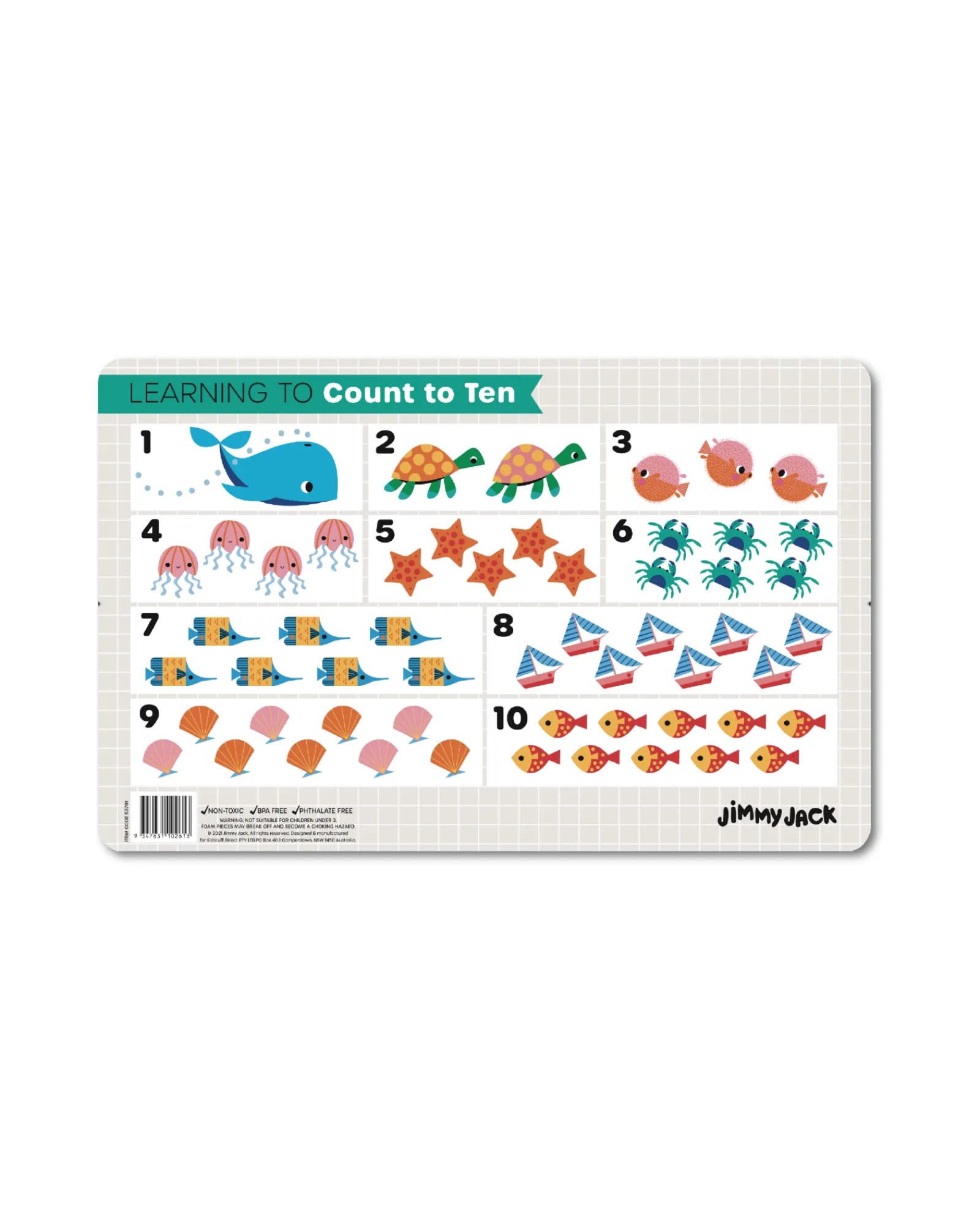 Jimmy Jack Count To Ten Placemat Cheap