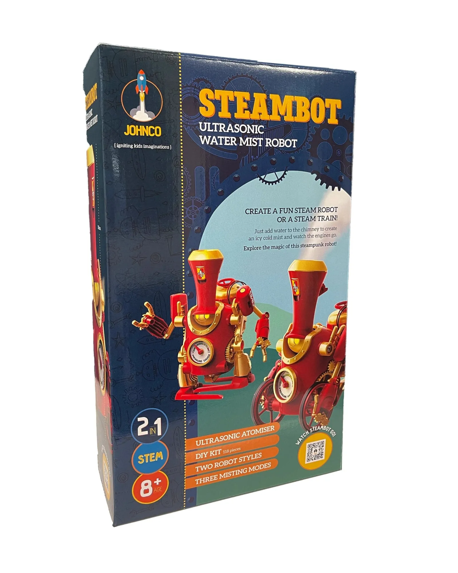 Johnco Steambot 2 In 1 Ultrasonic Water Mist Robot New