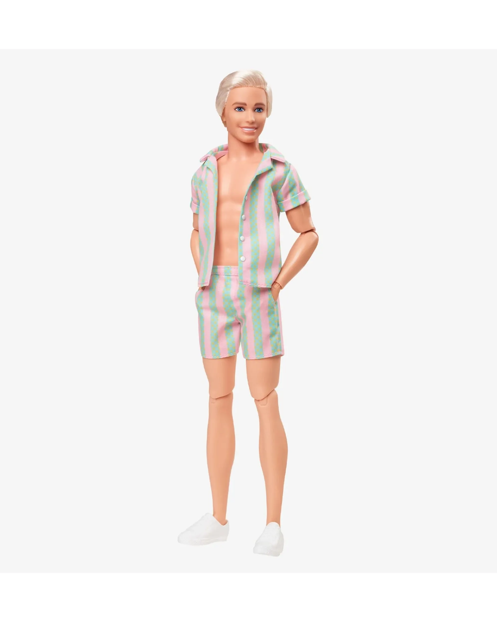 Barbie Ken Doll Wearing Pastel Striped Beach Matching Set – The Movie Hot