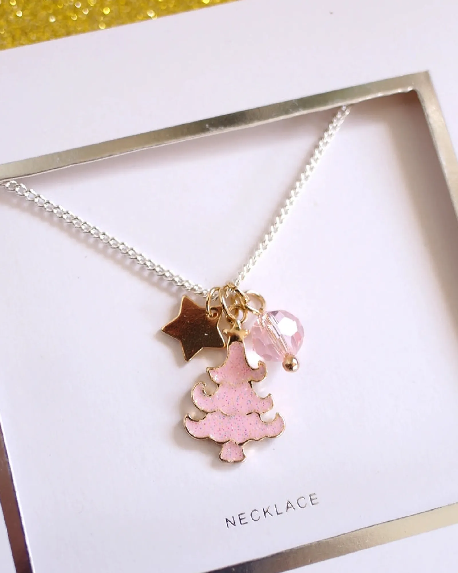 Lauren Hinkley Christmas Pink Tree Necklace Cheap