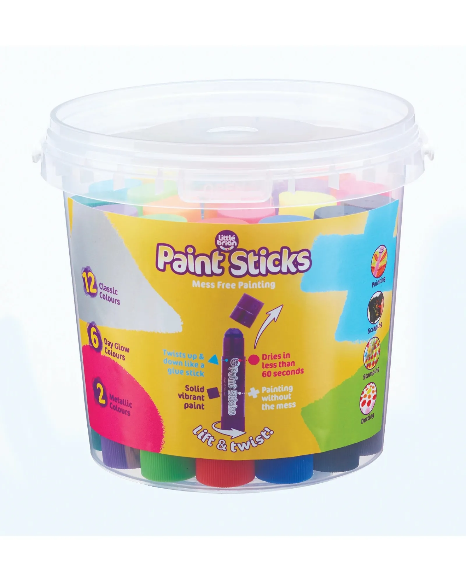Little Brian Paint Sticks Little Brain Paint Sticks - Bucket - 20Pk Assorted Online