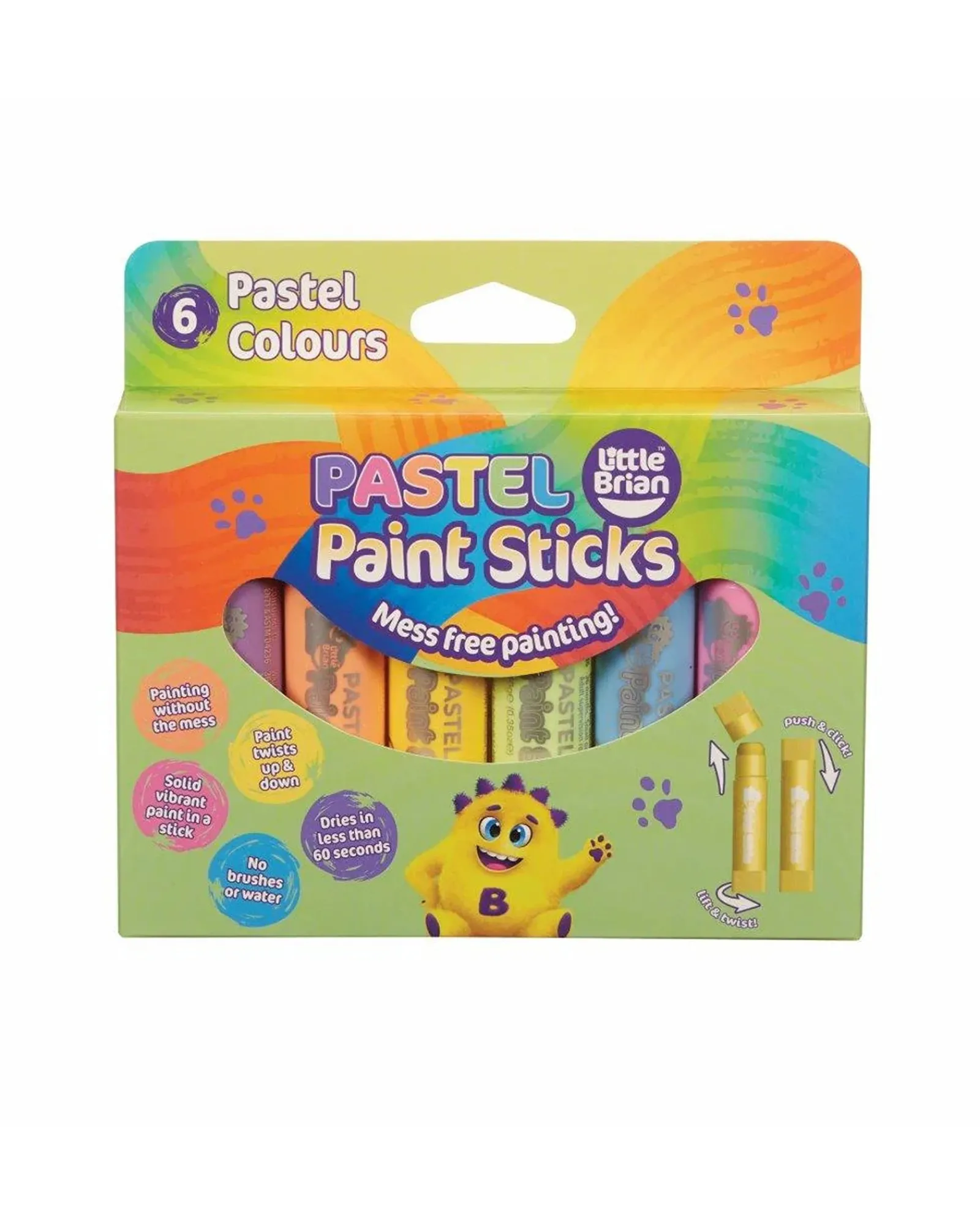 Little Brian Paint Sticks Pastel 6 Pack Outlet
