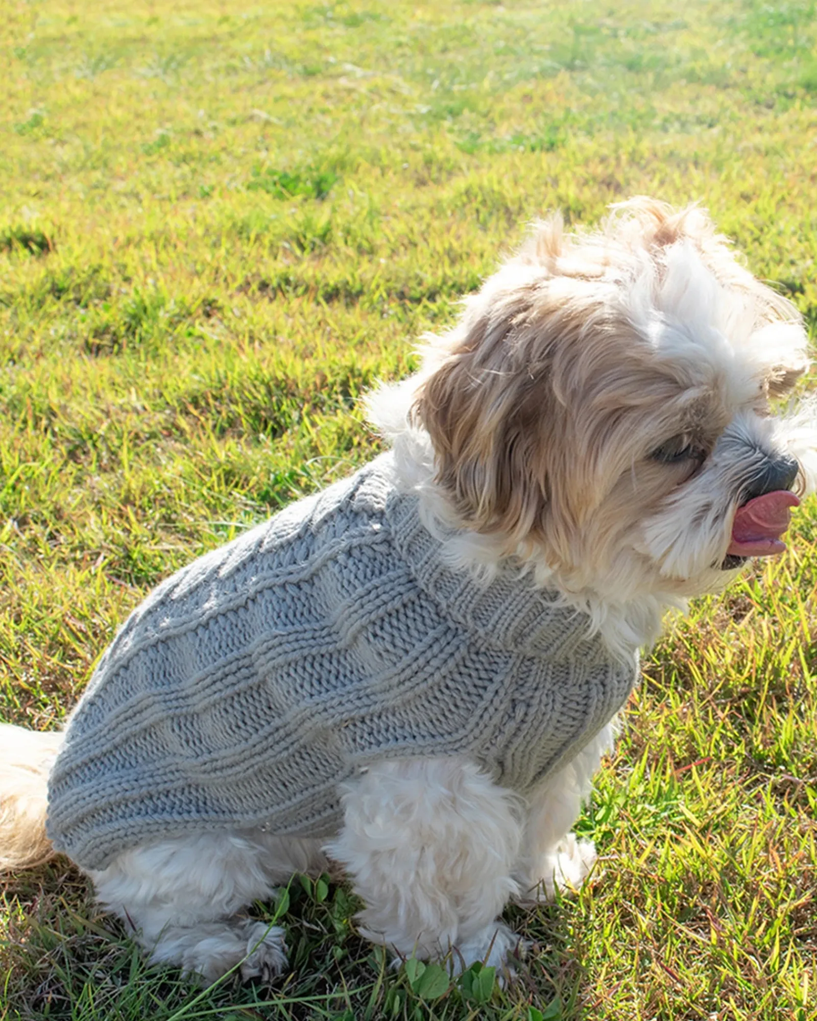 Louie Living Cable Knit Sweater Grey Large Best Sale