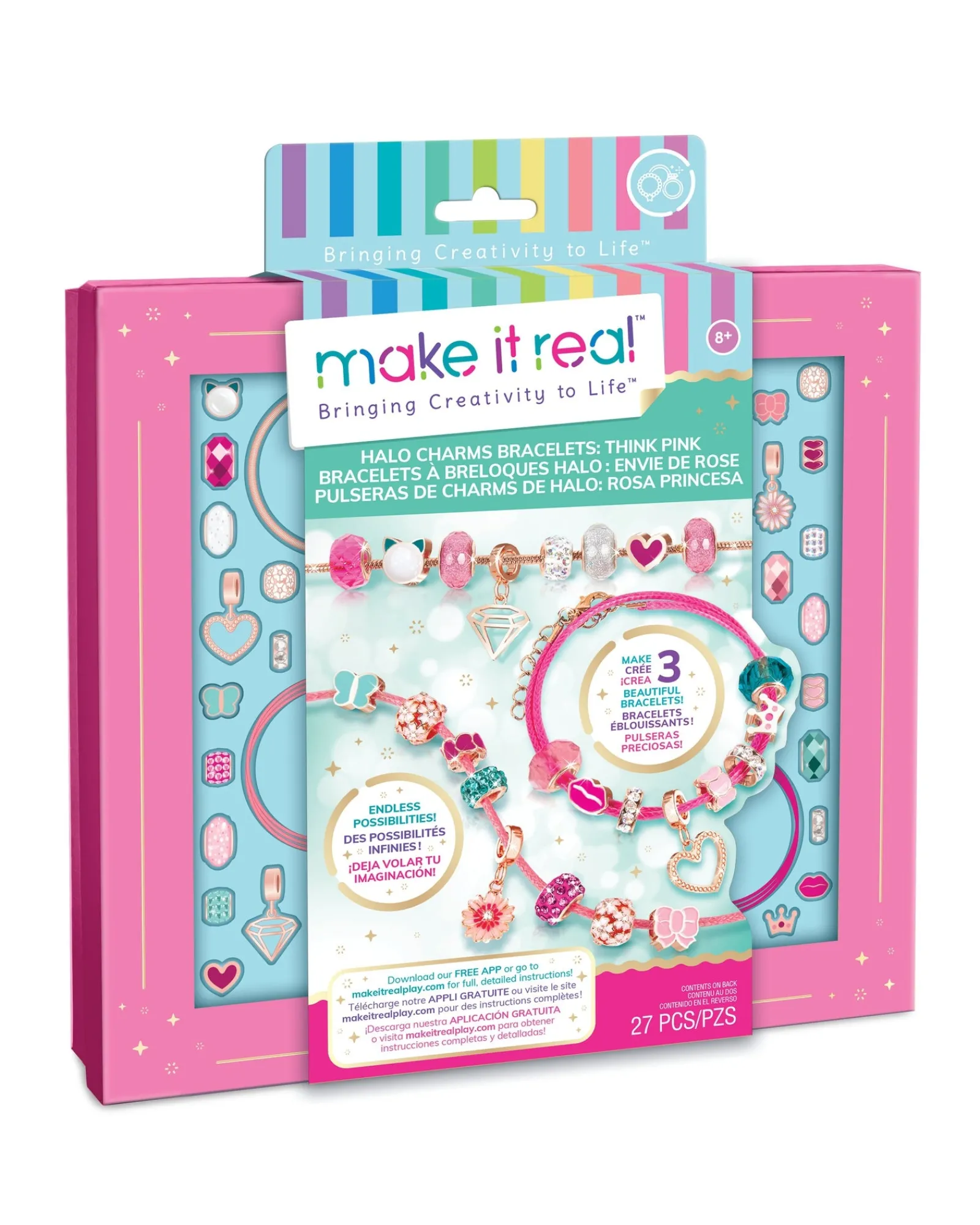 Make It Real Halo Charms Bracelets Think Pink New