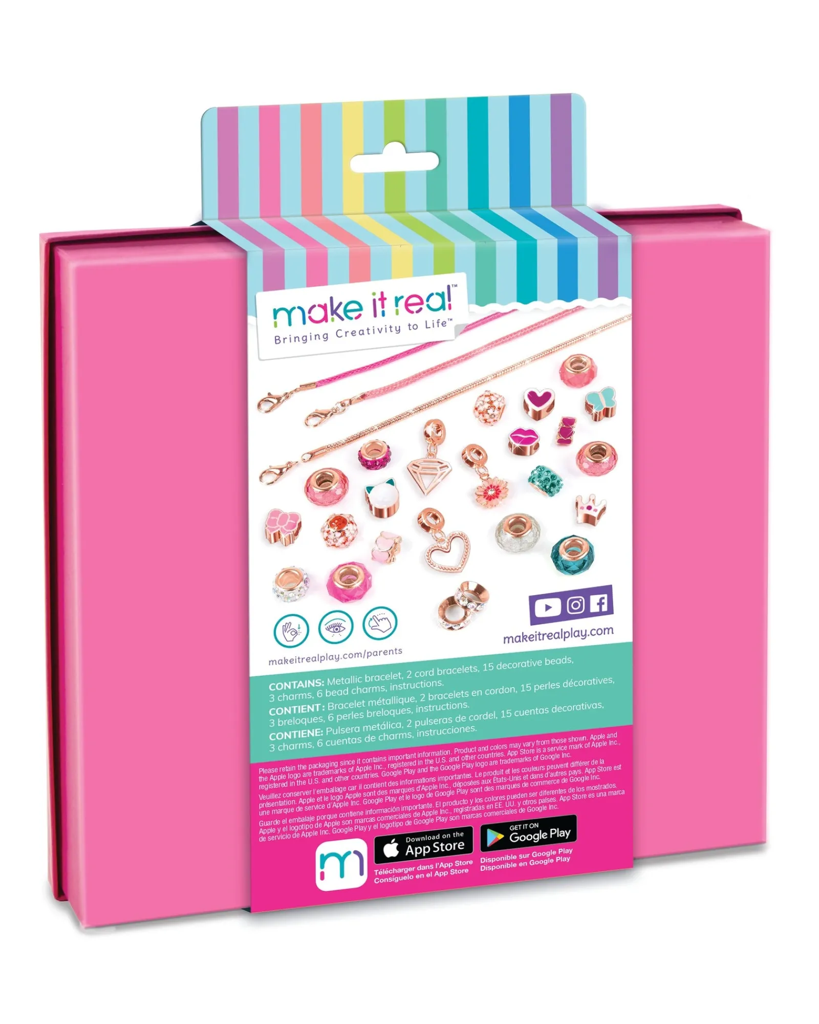 Make It Real Halo Charms Bracelets Think Pink New