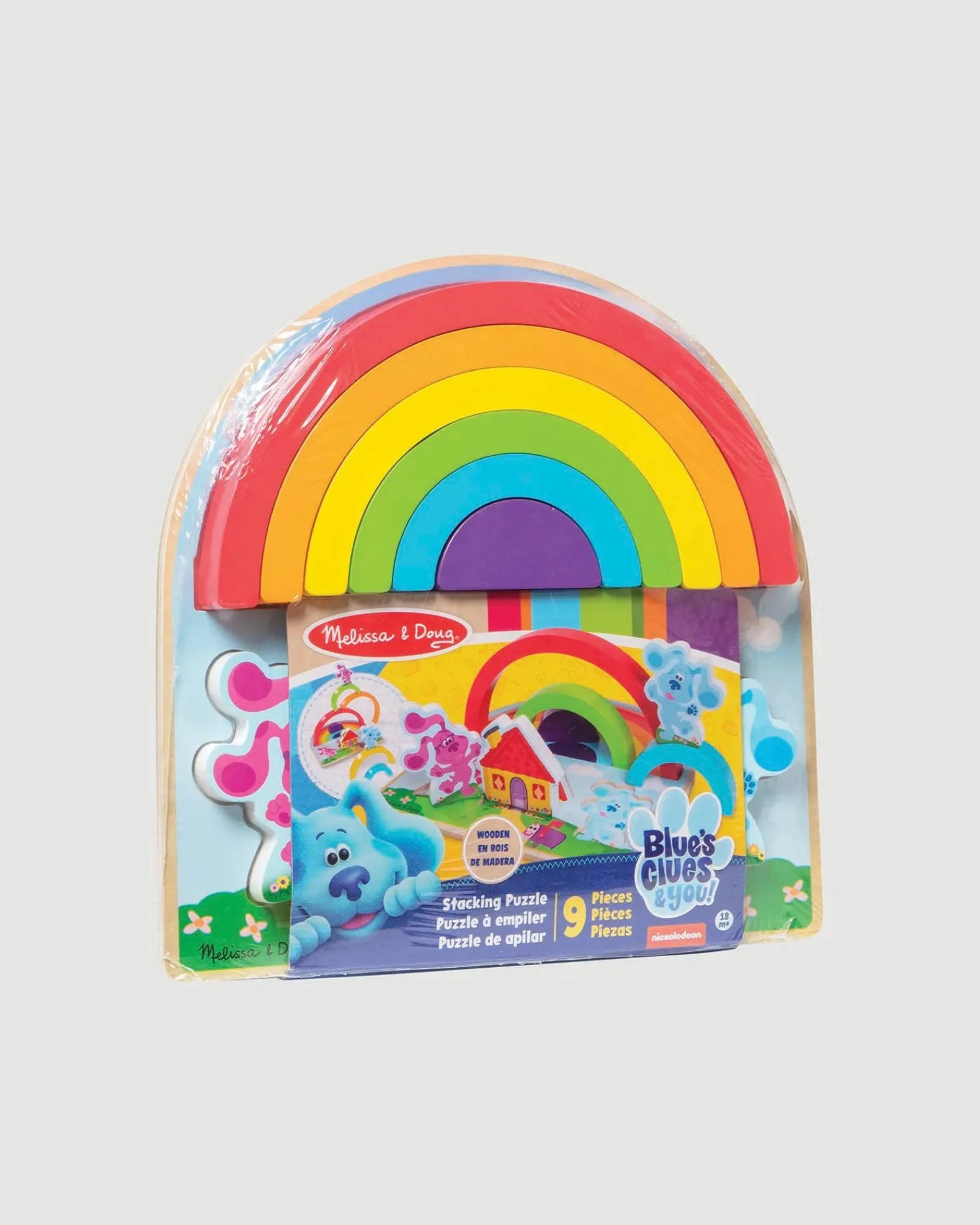 Melissa and Doug Md Blues Clues You Wooden Rainbow Stacker Puzzle 9Pc Clearance