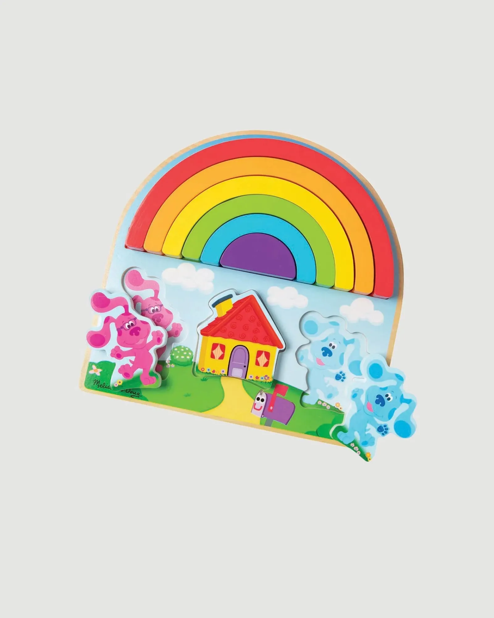 Melissa and Doug Md Blues Clues You Wooden Rainbow Stacker Puzzle 9Pc Clearance