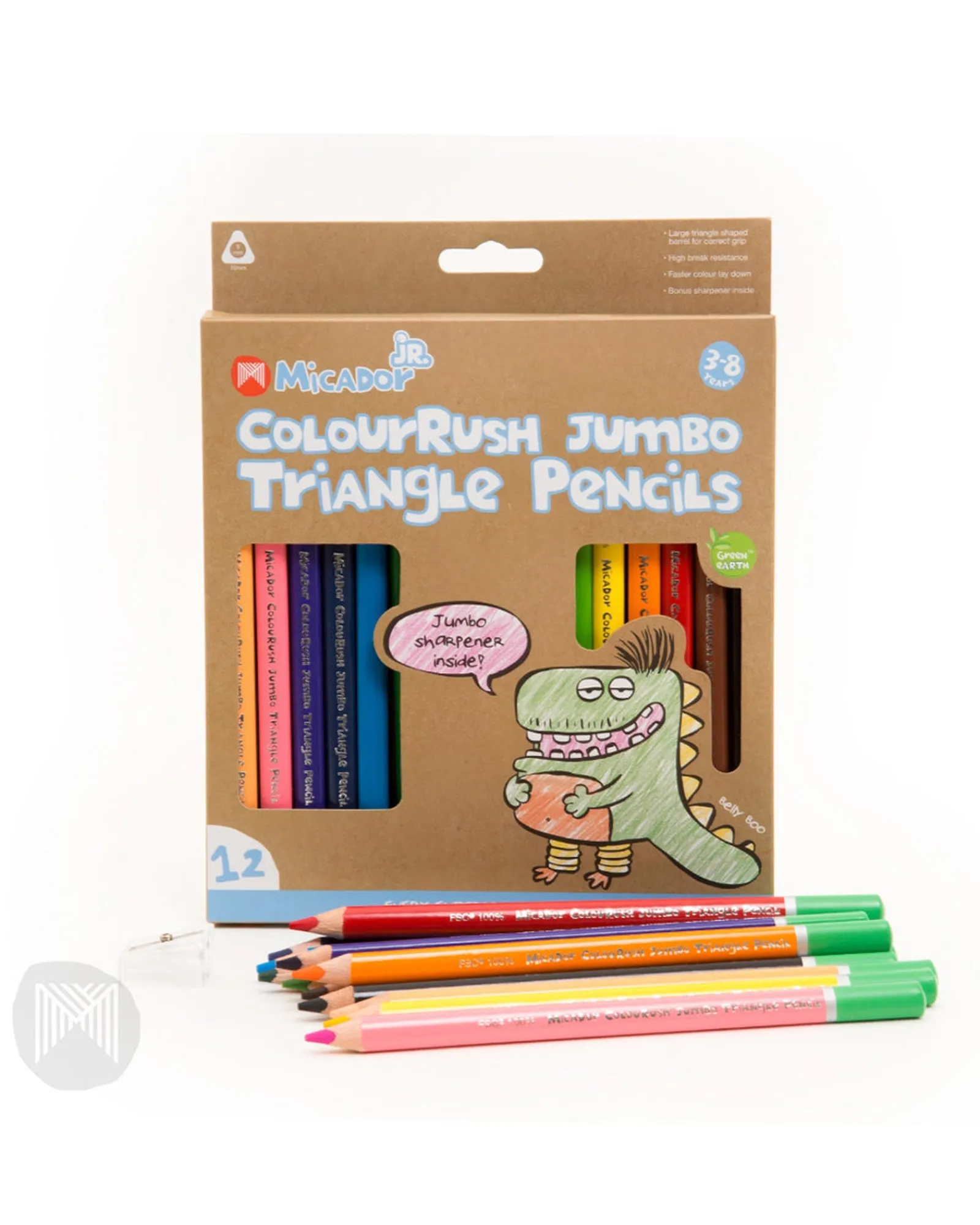Micador Jr Colourrush Jumbo Triangle Pencil 12 Pack Online