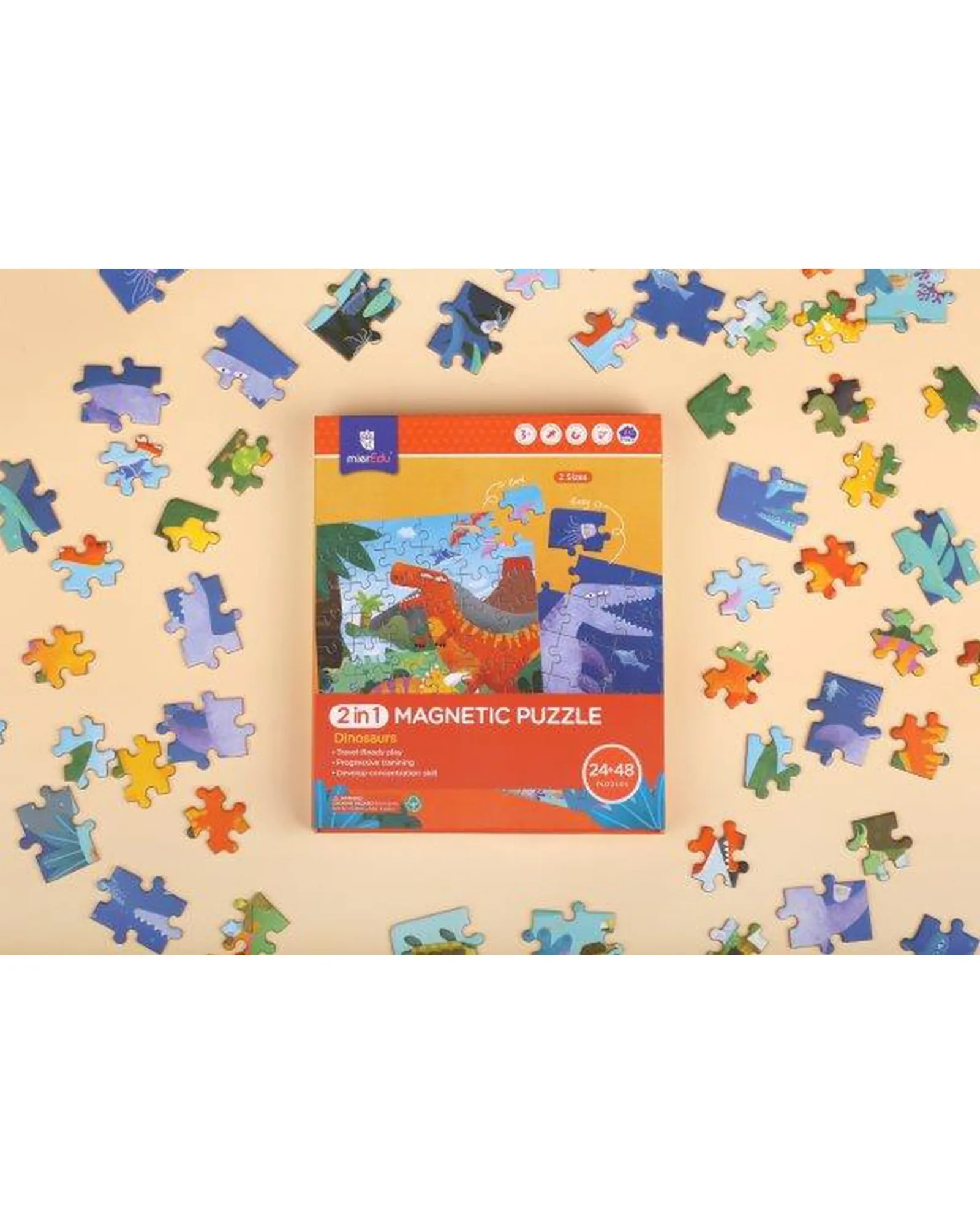 Mier Edu 2 In 1 Travel Magnetic Puzzle Dinosaurs Store
