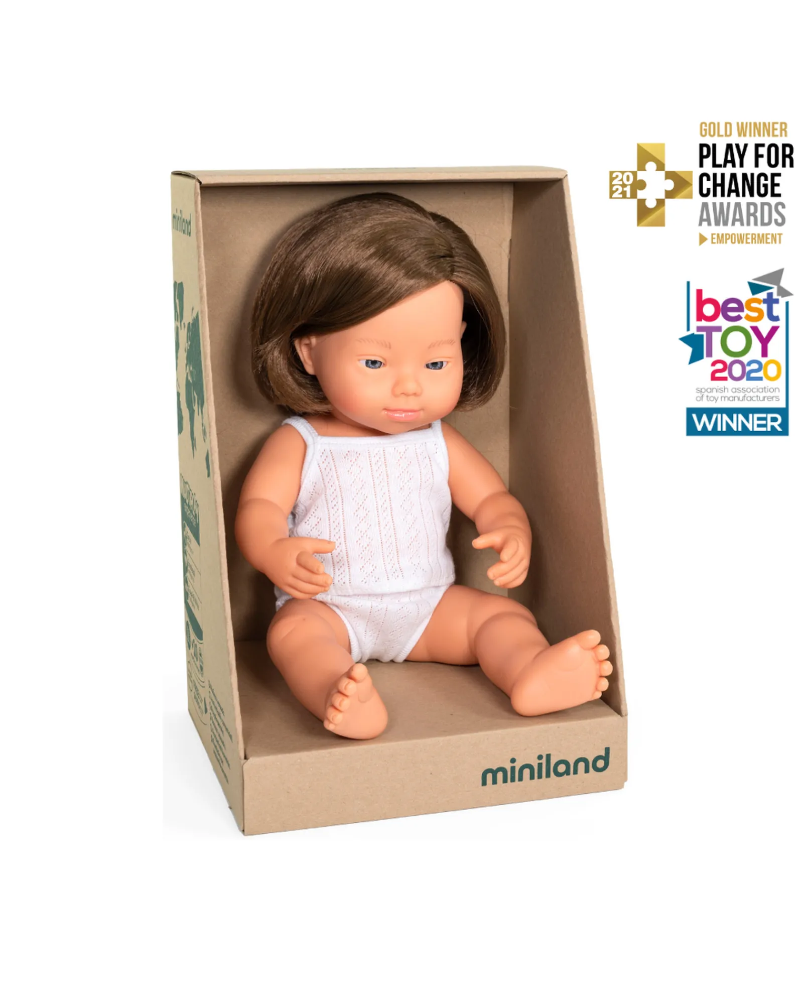 Miniland Anatomically Correct Baby Doll Down Syndrome Caucasian Girl 38 Cm Store