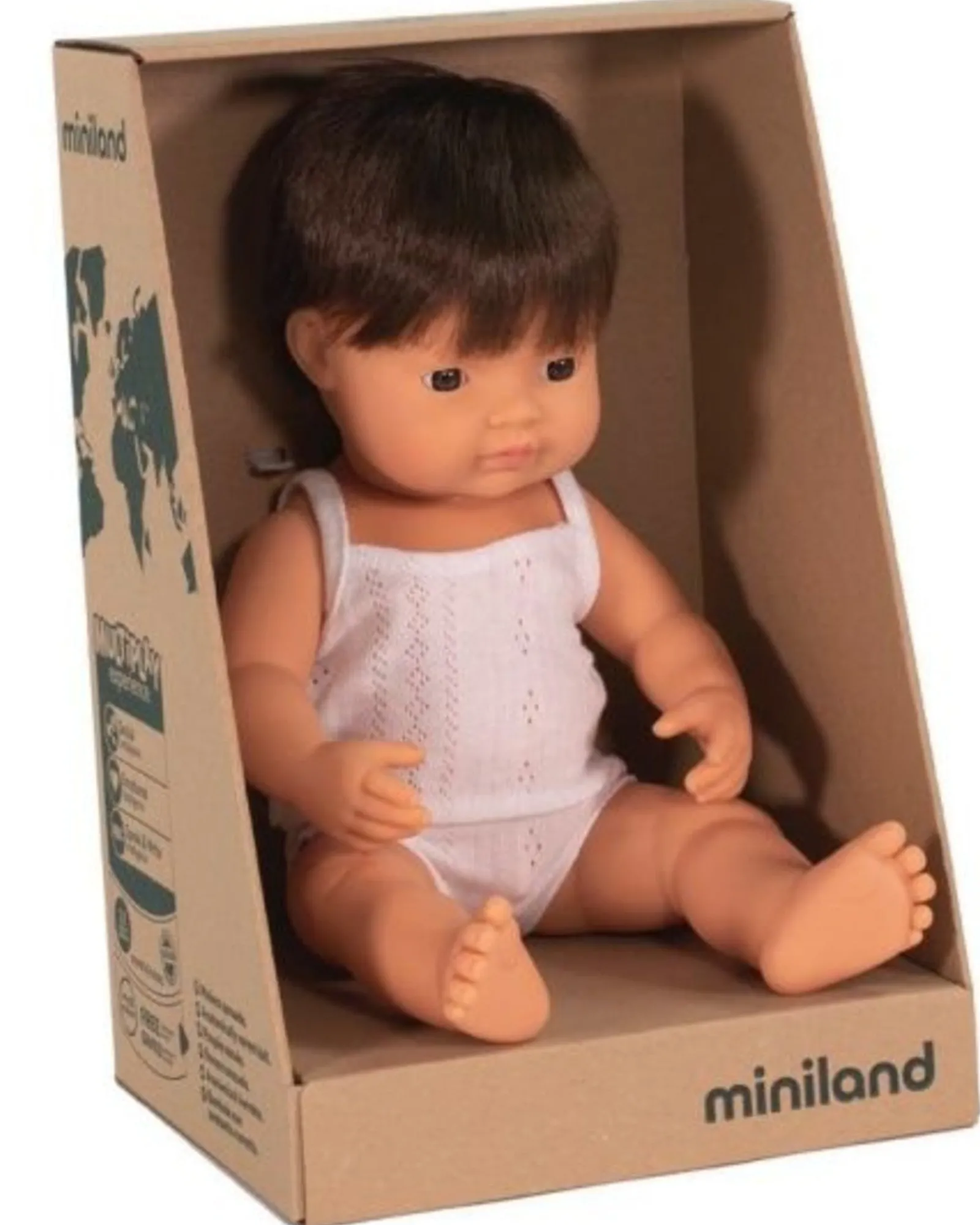 Miniland Caucasian Boy Doll Brunette Outlet