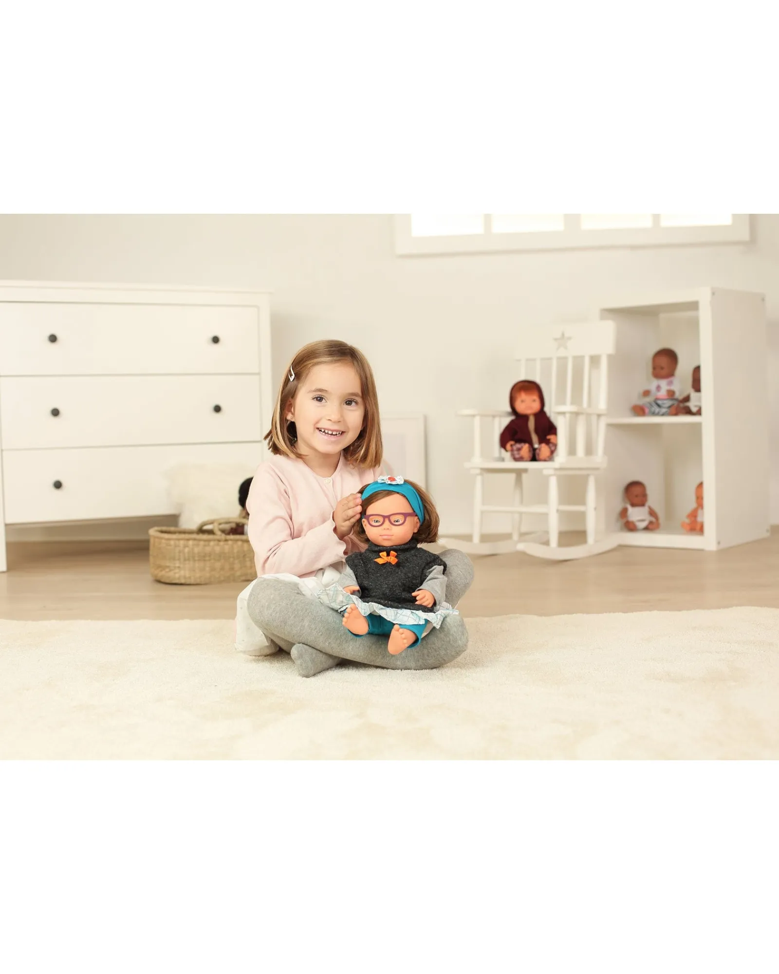 Miniland Caucasian Girl With Down Syndrome And Glasses Dolls Best