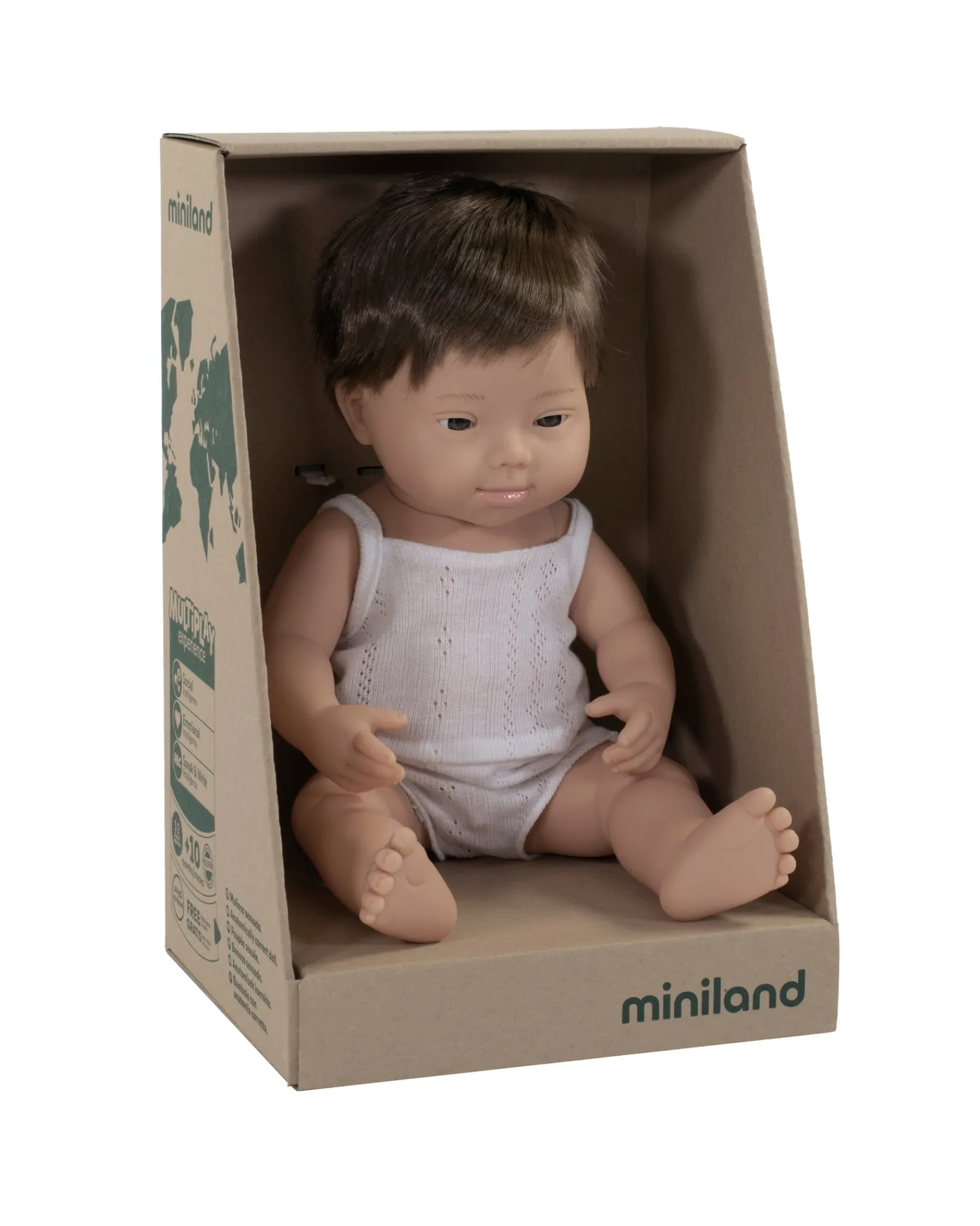Miniland Caucasion Boy Doll With Down Syndrome Fashion