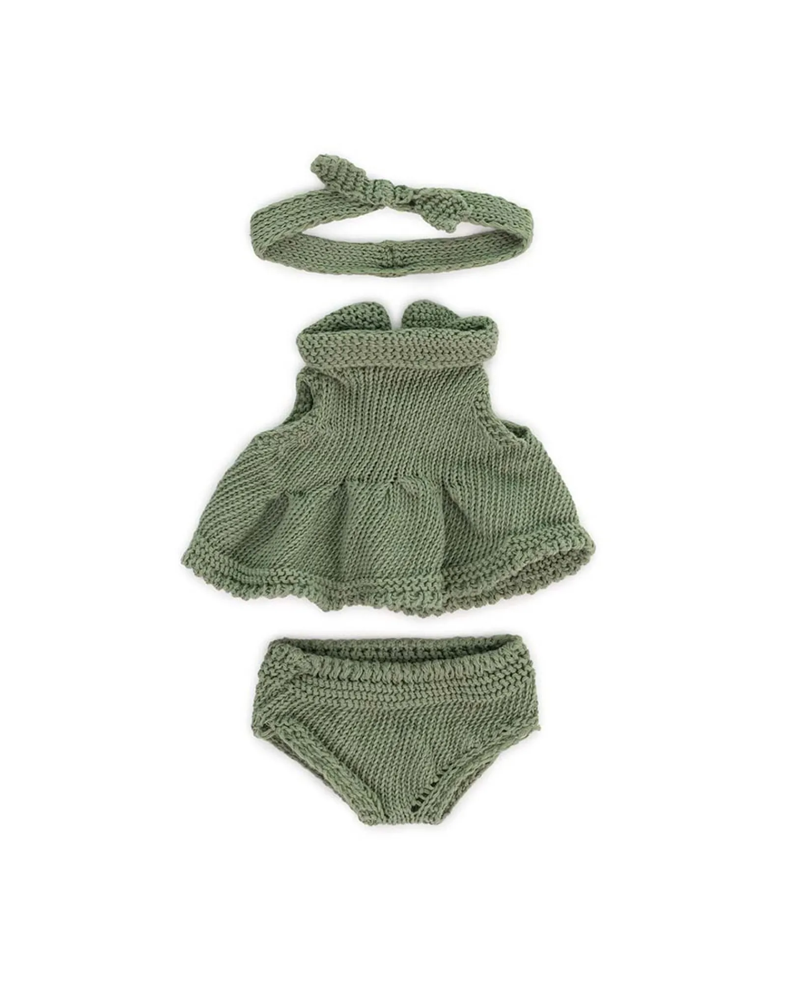 Miniland Eco Knitted Dress And Hairband 21Cm Hot