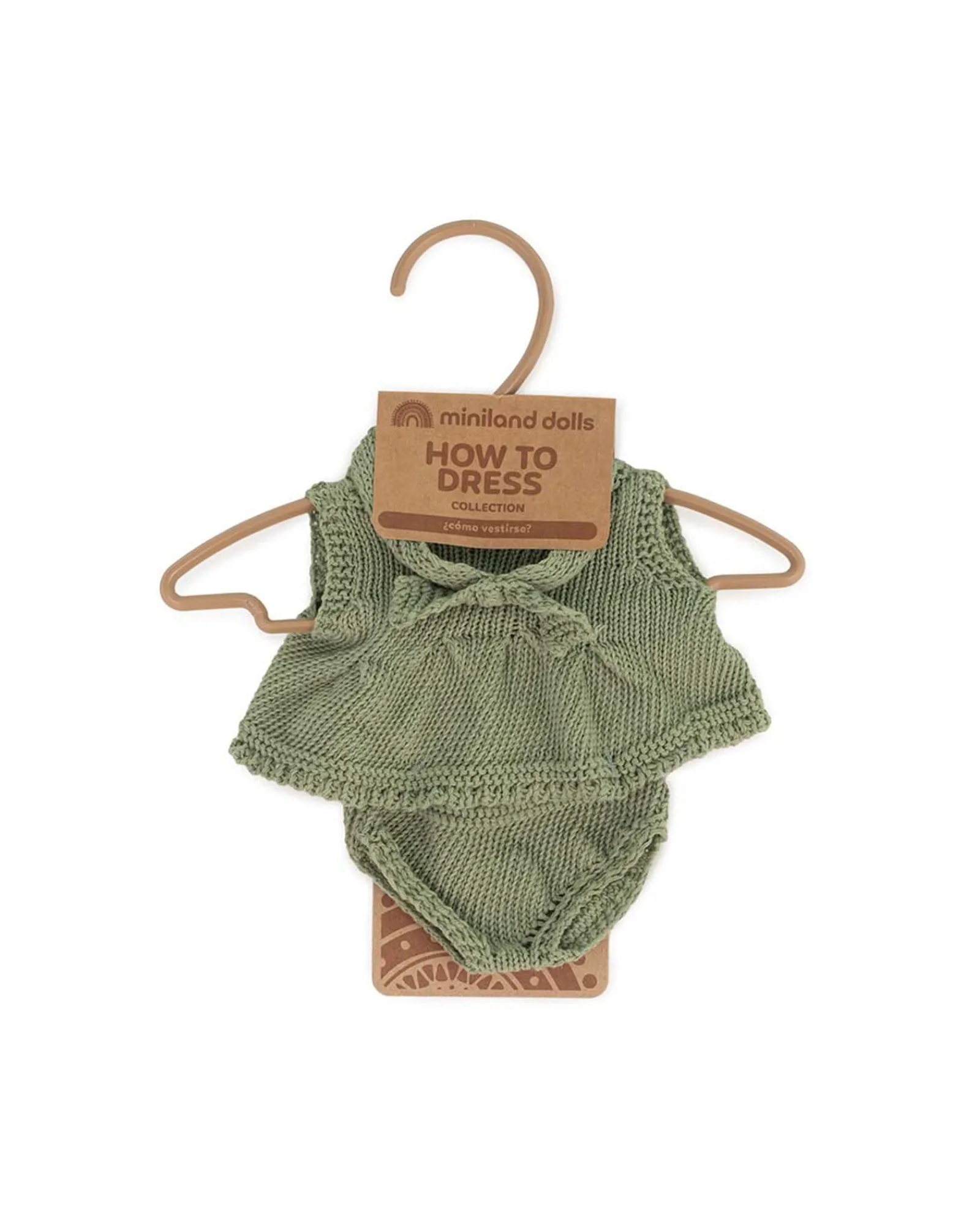Miniland Eco Knitted Dress And Hairband 21Cm Hot