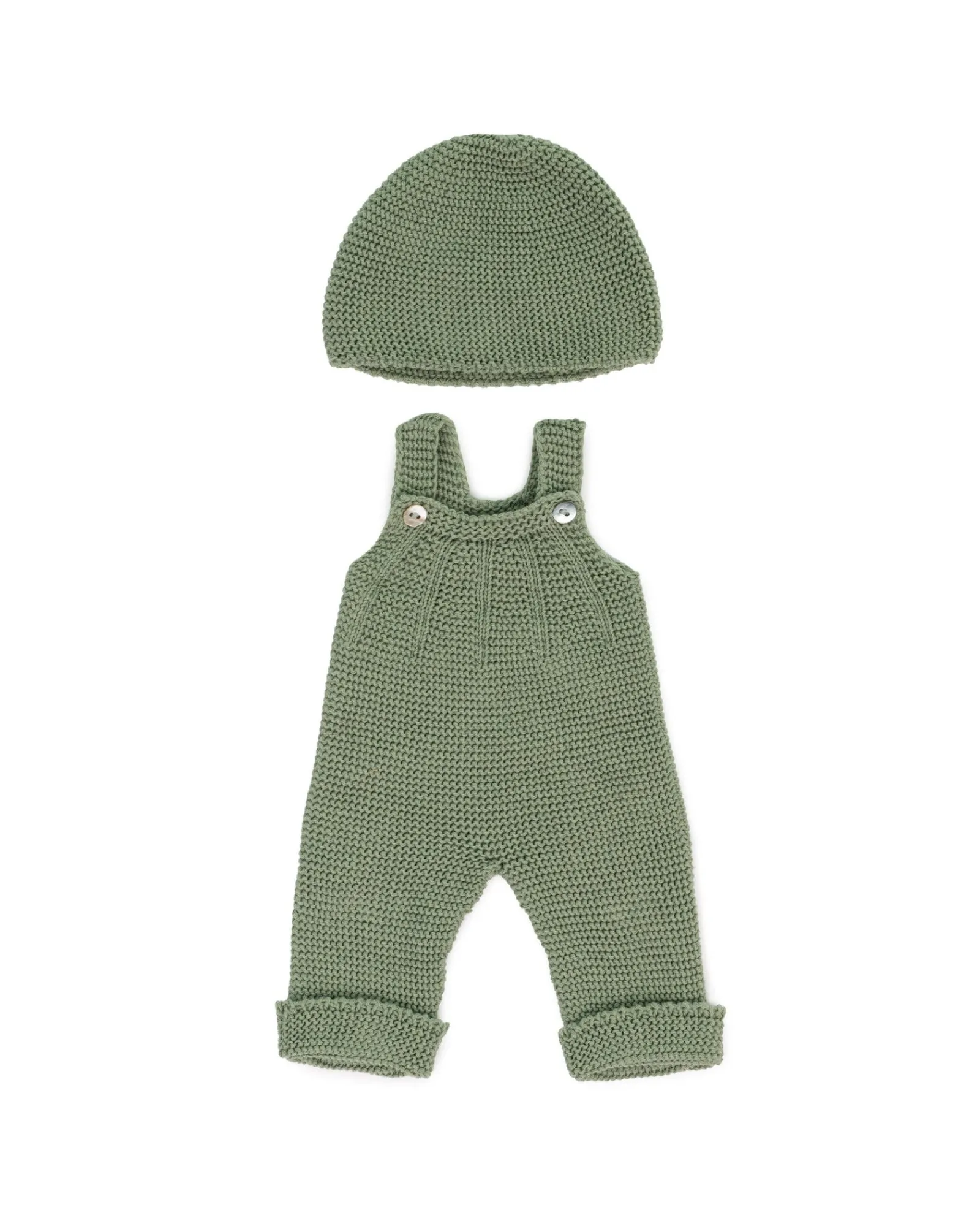 Miniland Eco Knitted Overalls And Beanie Hat 38Cm Cheap